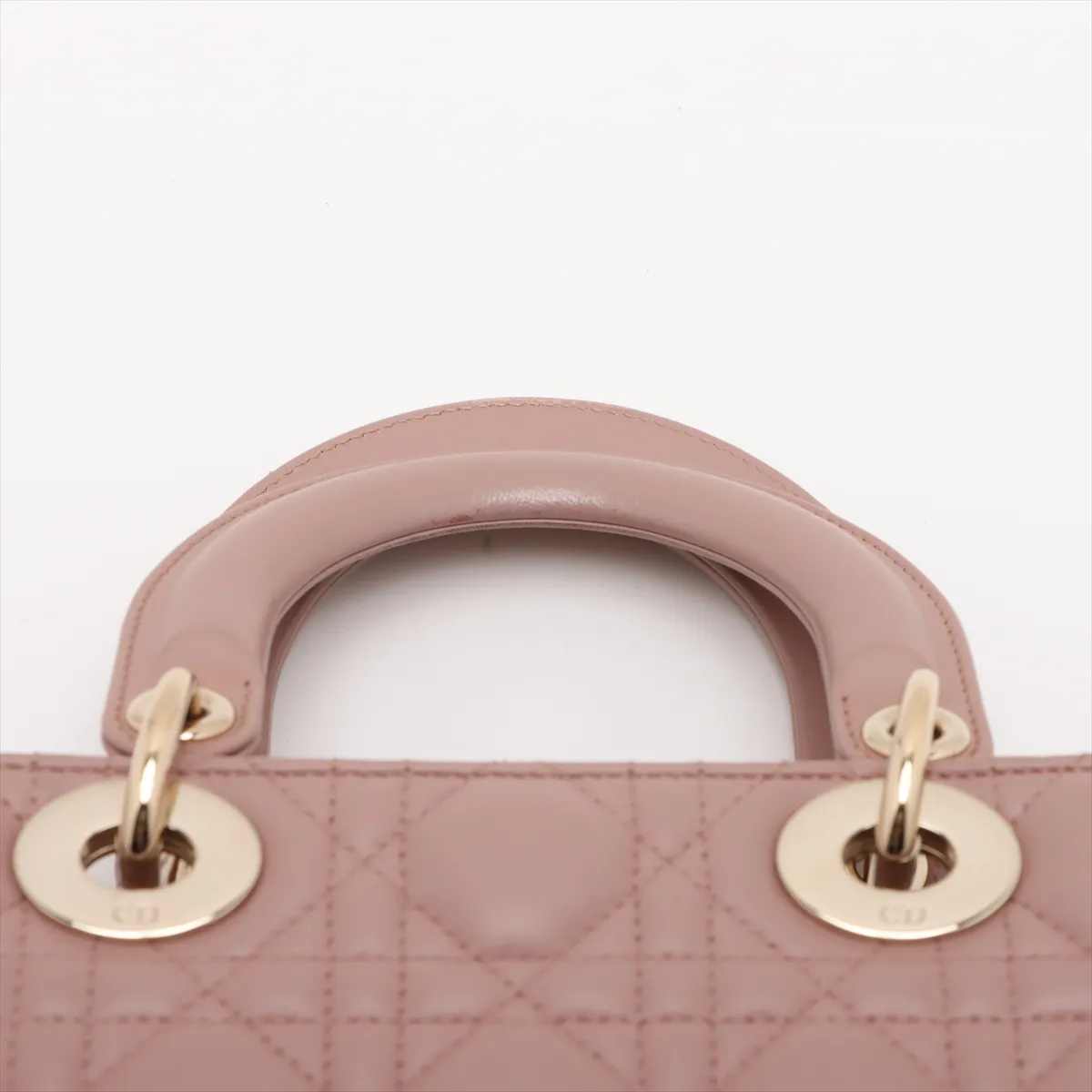 Cannage Lady Dior Leather Handbag Pink — view 6
