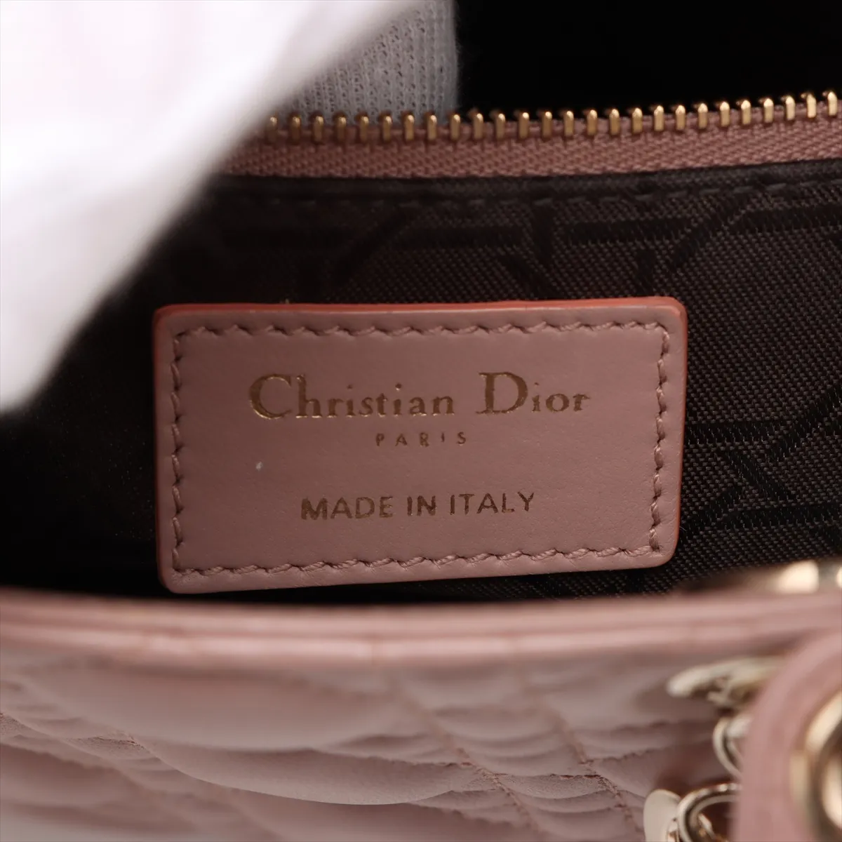 Cannage Lady Dior Leather Handbag Pink — view 9