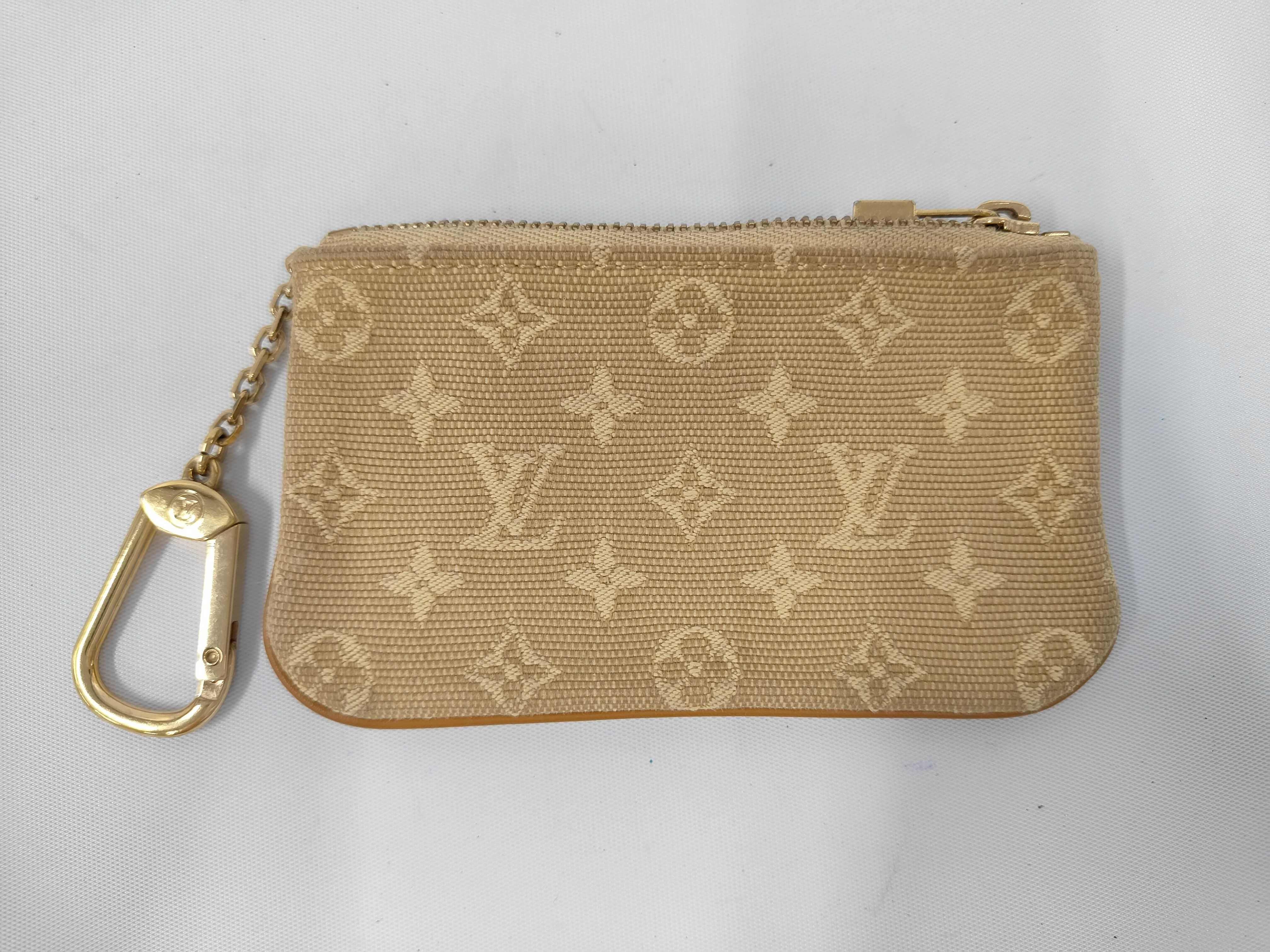 M92438 Monogram Mini Pochette Clé Beige Coin Case