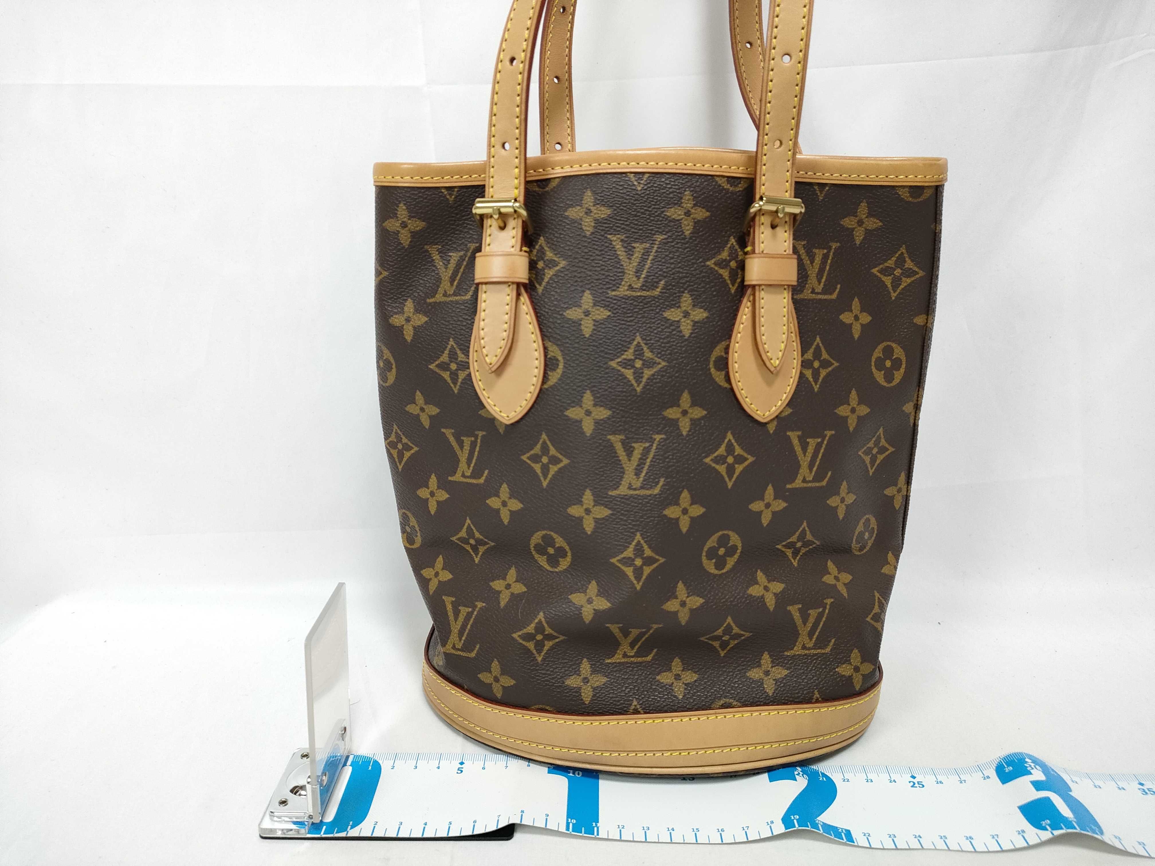 Monogram Louis Vuitton M42238 Bucket PM FL0021 Tote Bag Shoulder Bag Monogram Tote Bag with Pouch — view 2