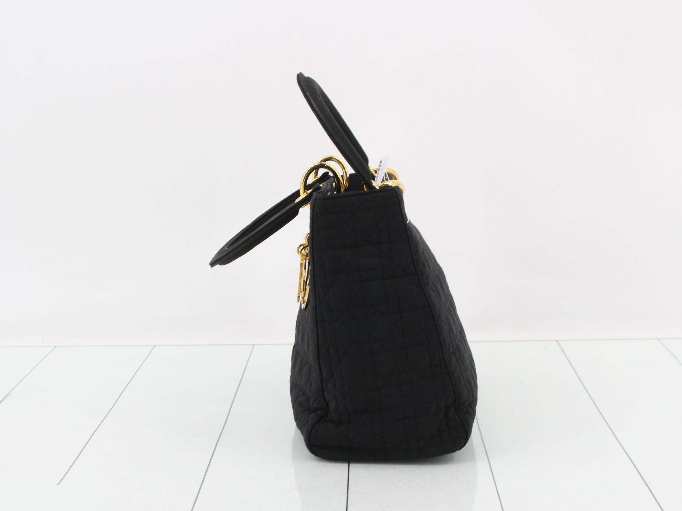 Lady Dior Cannage Nylon Handbag — view 3