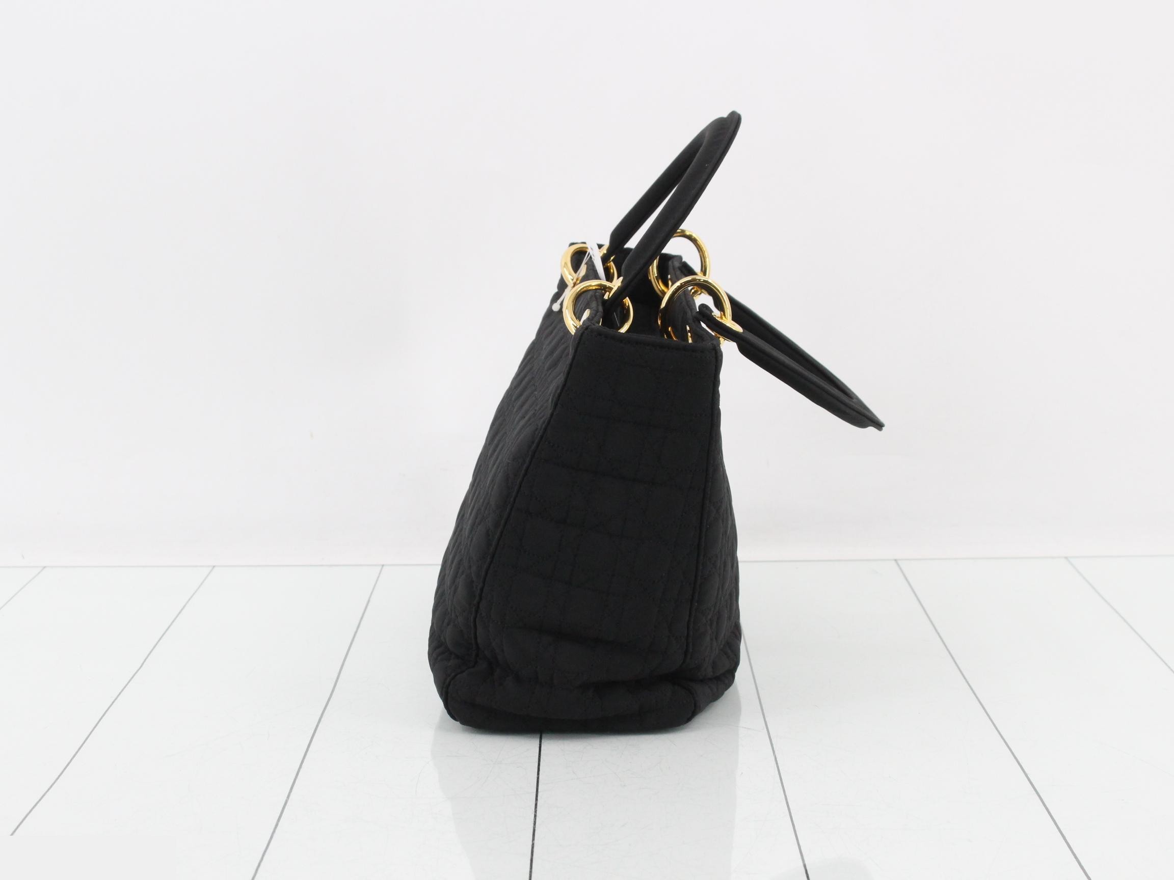 Lady Dior Cannage Nylon Handbag — view 4