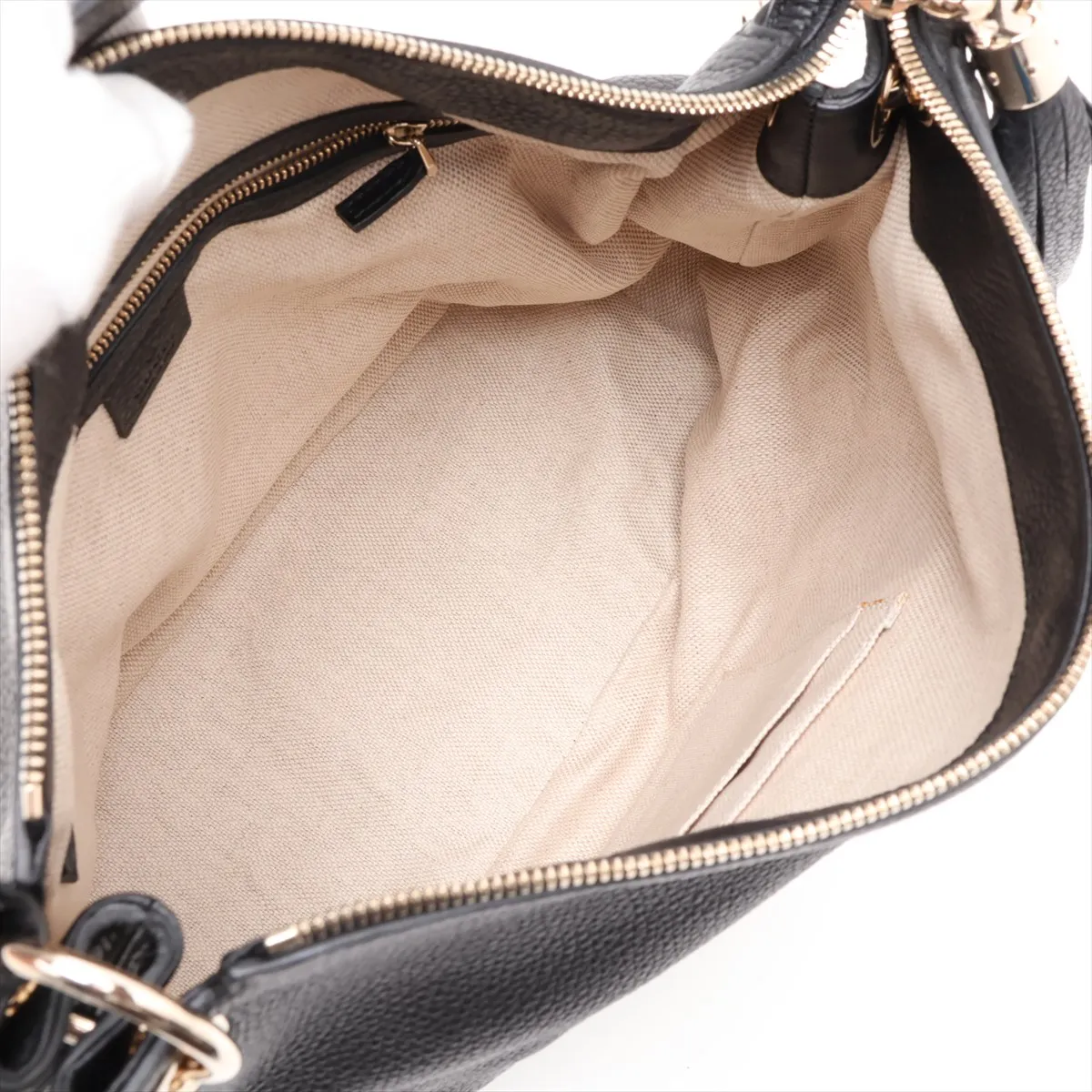 Soho Leather 2-Way Shoulder Bag, Black, 408825 — view 8