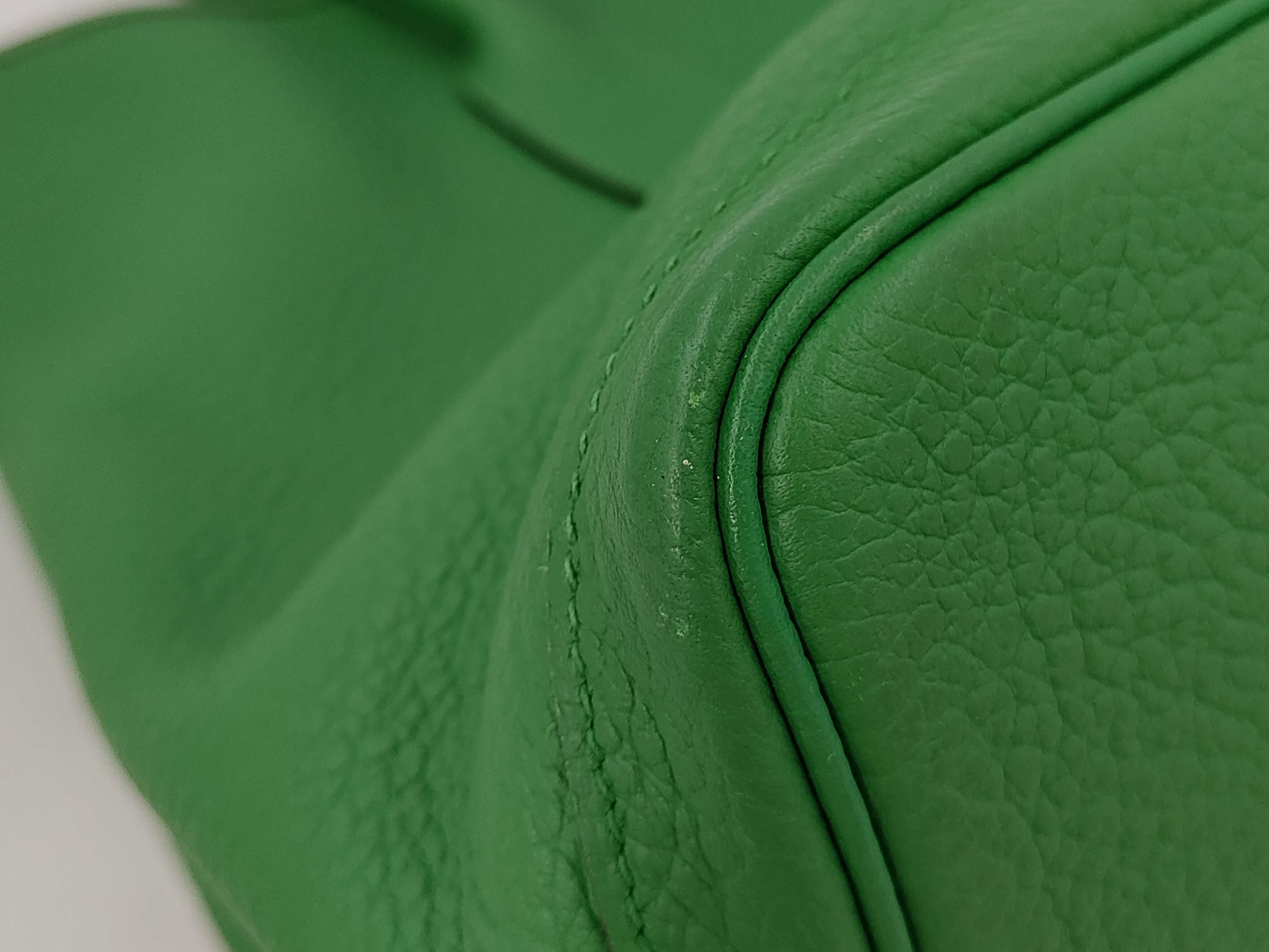 Garden Party PM Leather Tote Bag, X Stamp, Green — view 3