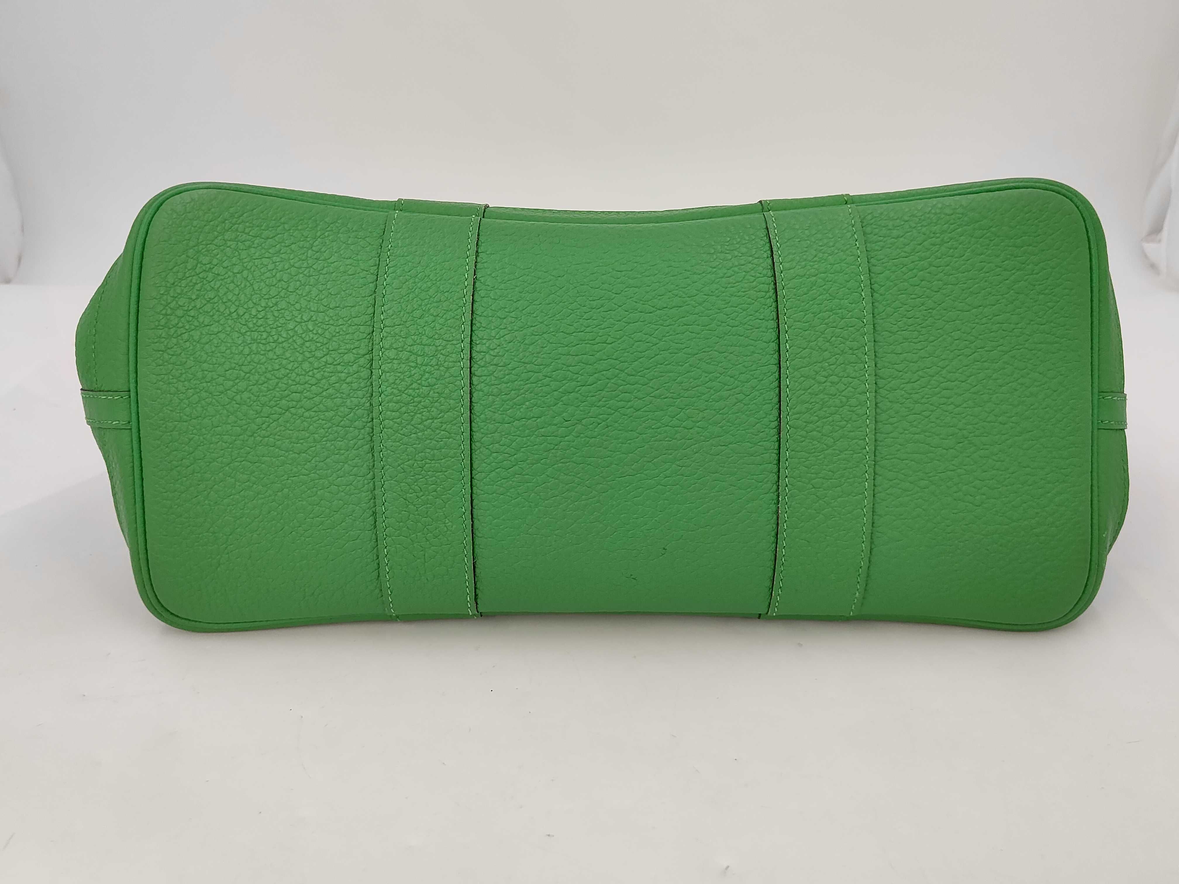 Garden Party PM Leather Tote Bag, X Stamp, Green — view 4