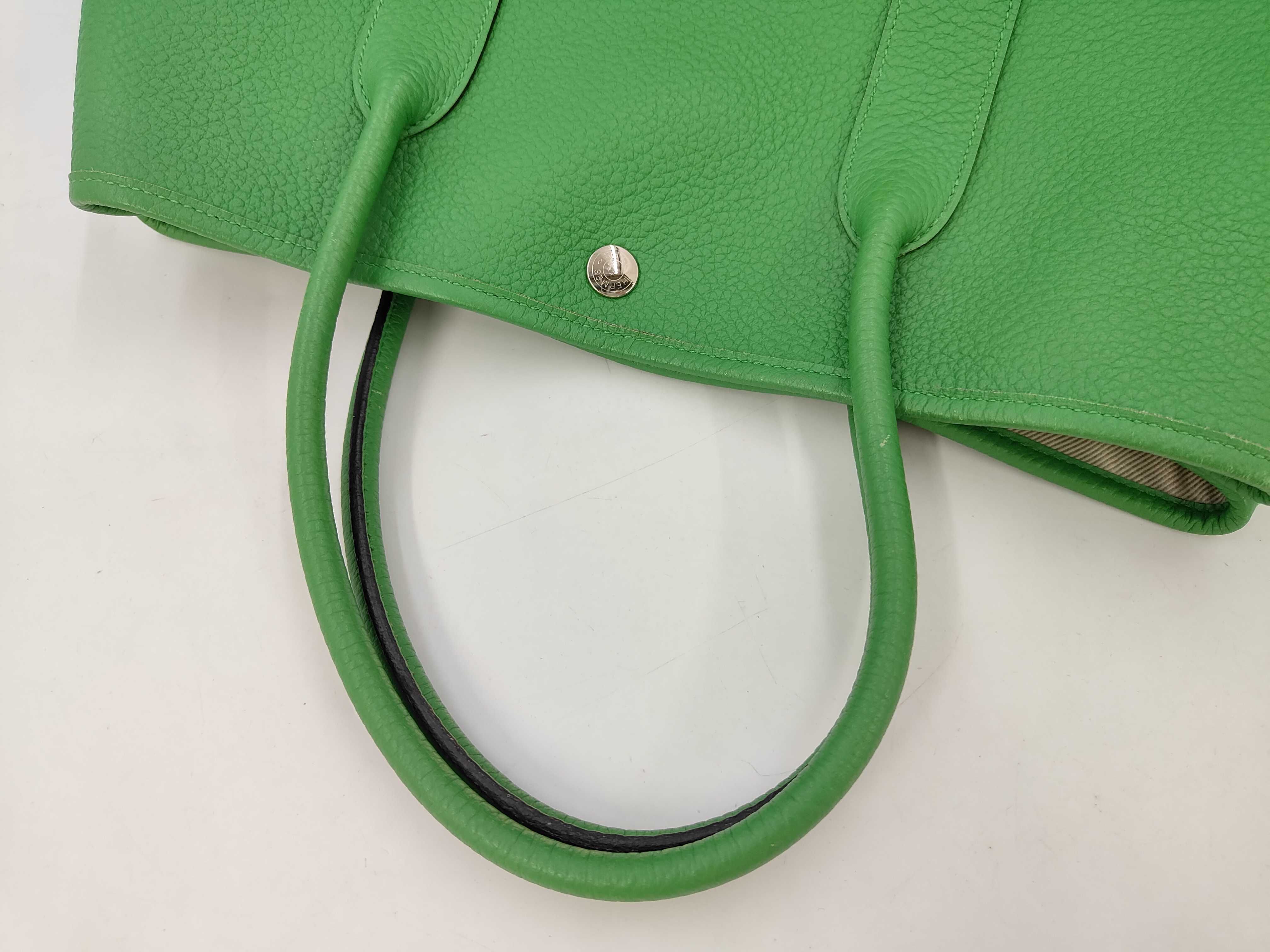 Garden Party PM Leather Tote Bag, X Stamp, Green — view 5