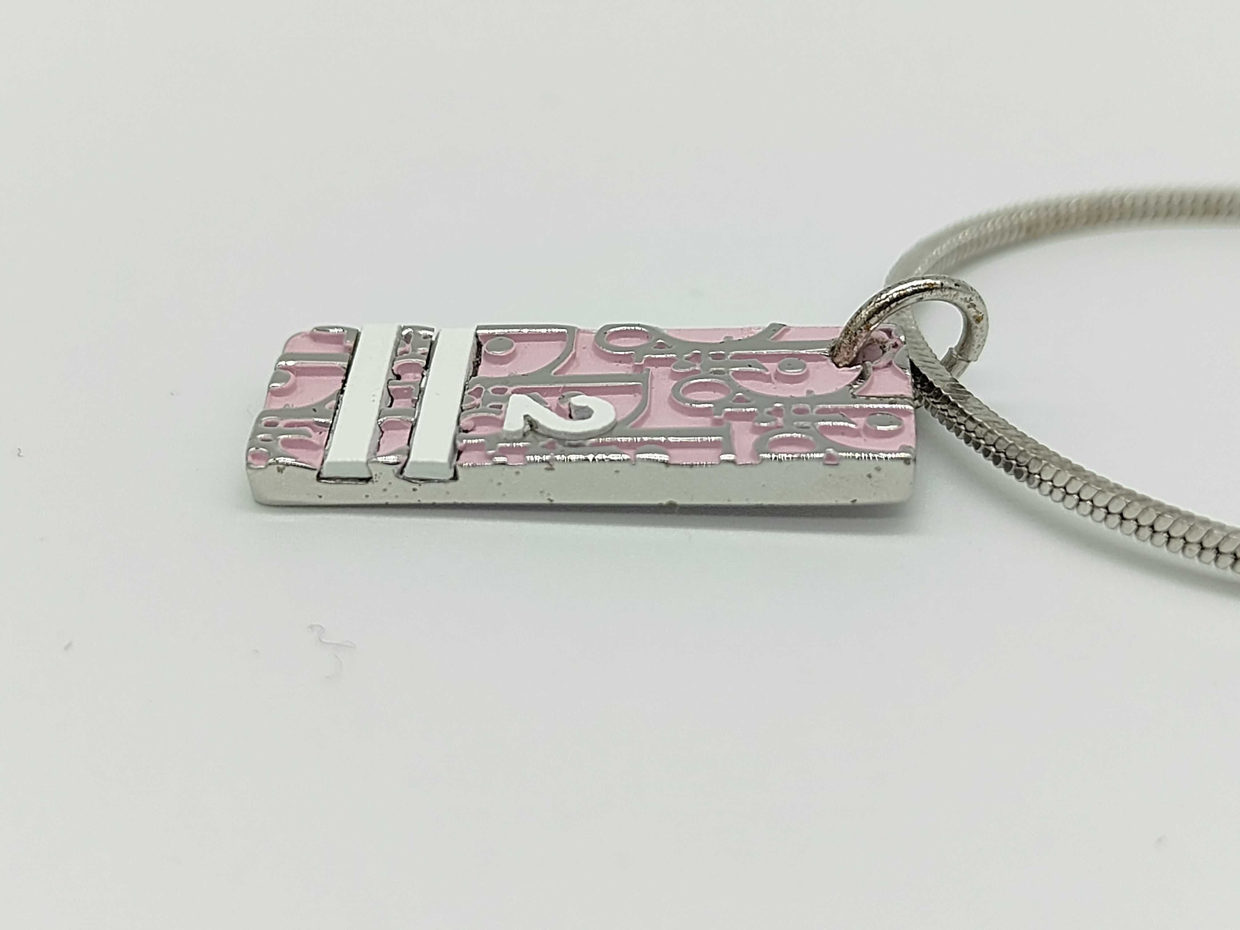 Trotter No. 2 Plate Pink Silver Necklace — view 3