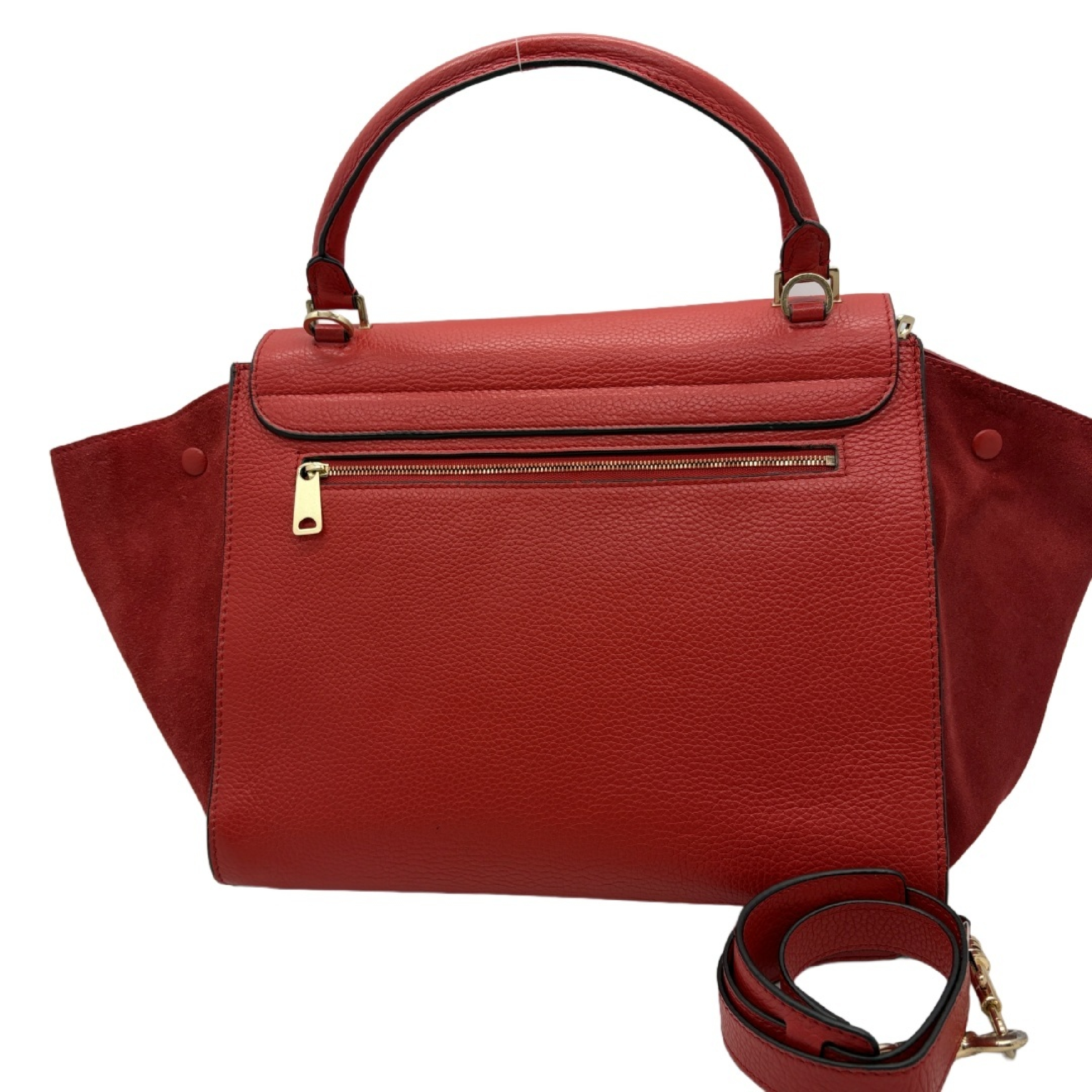 Trapeze 2-Way Handbag/Shoulder Bag, Red — view 2