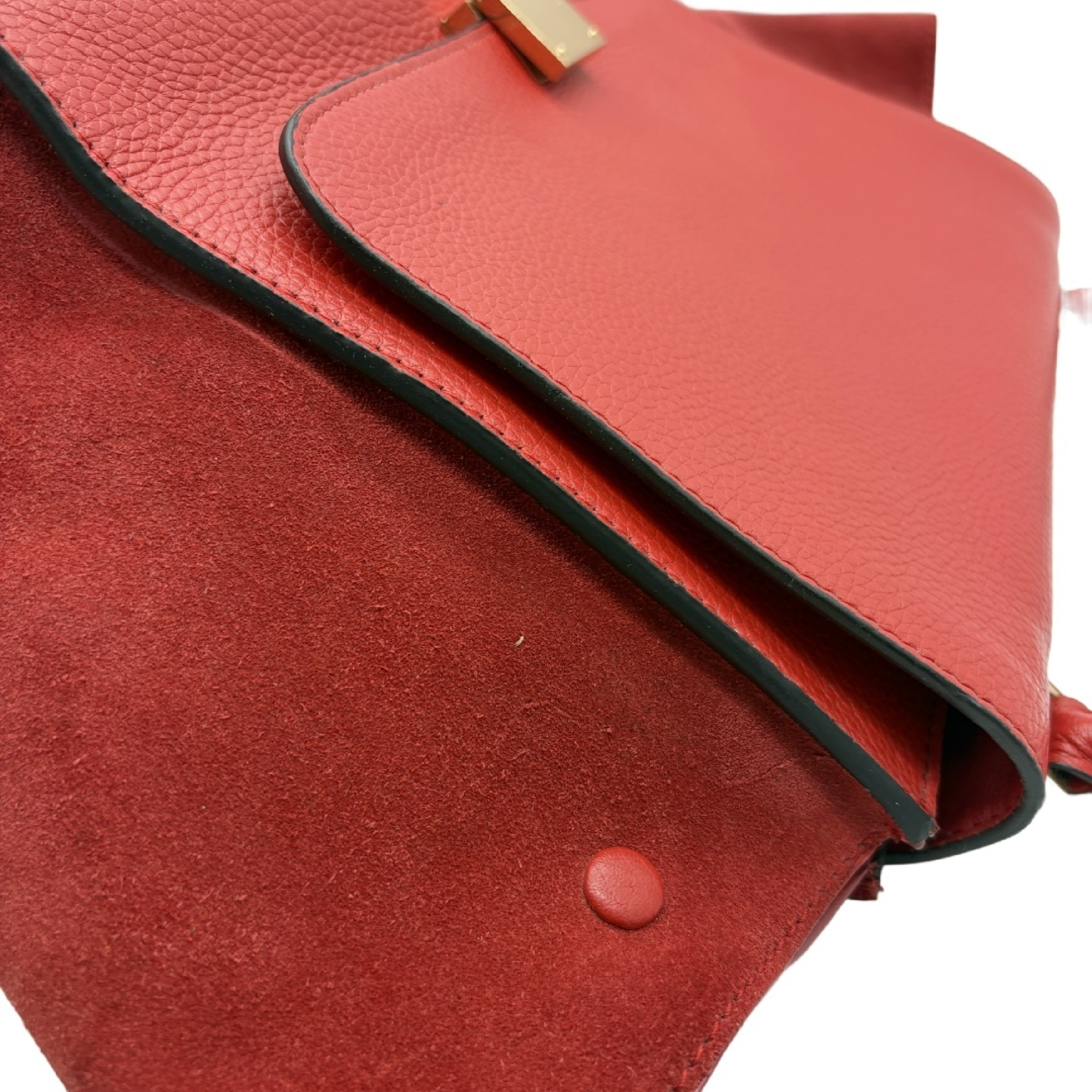 Trapeze 2-Way Handbag/Shoulder Bag, Red — view 7
