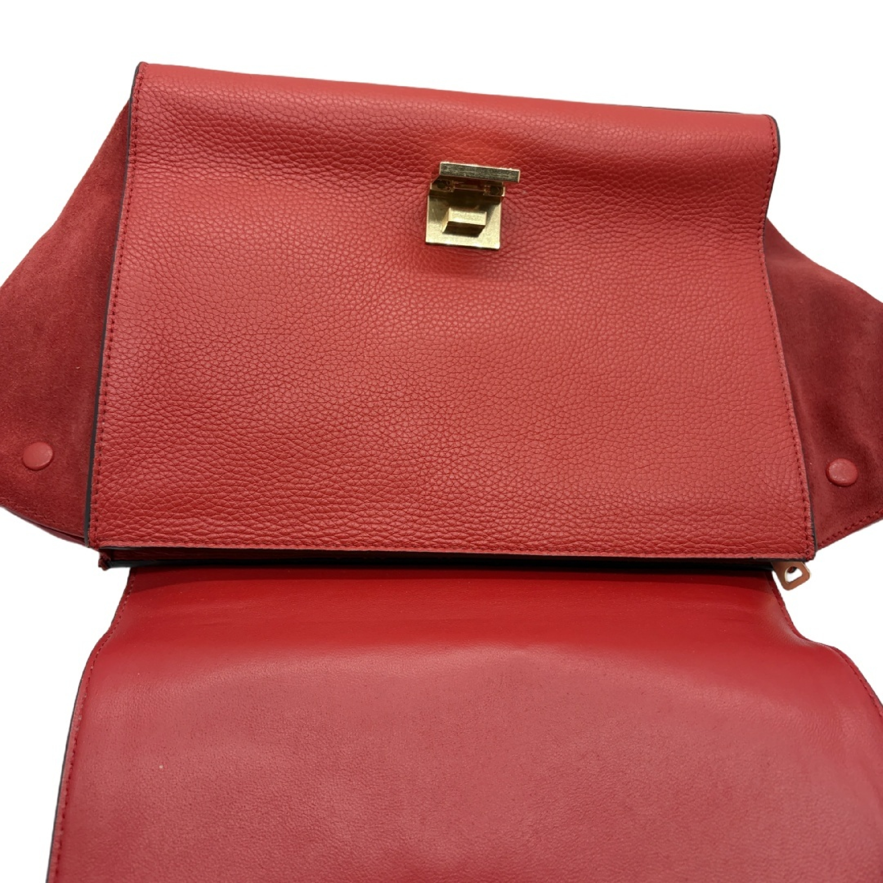 Trapeze 2-Way Handbag/Shoulder Bag, Red — view 9