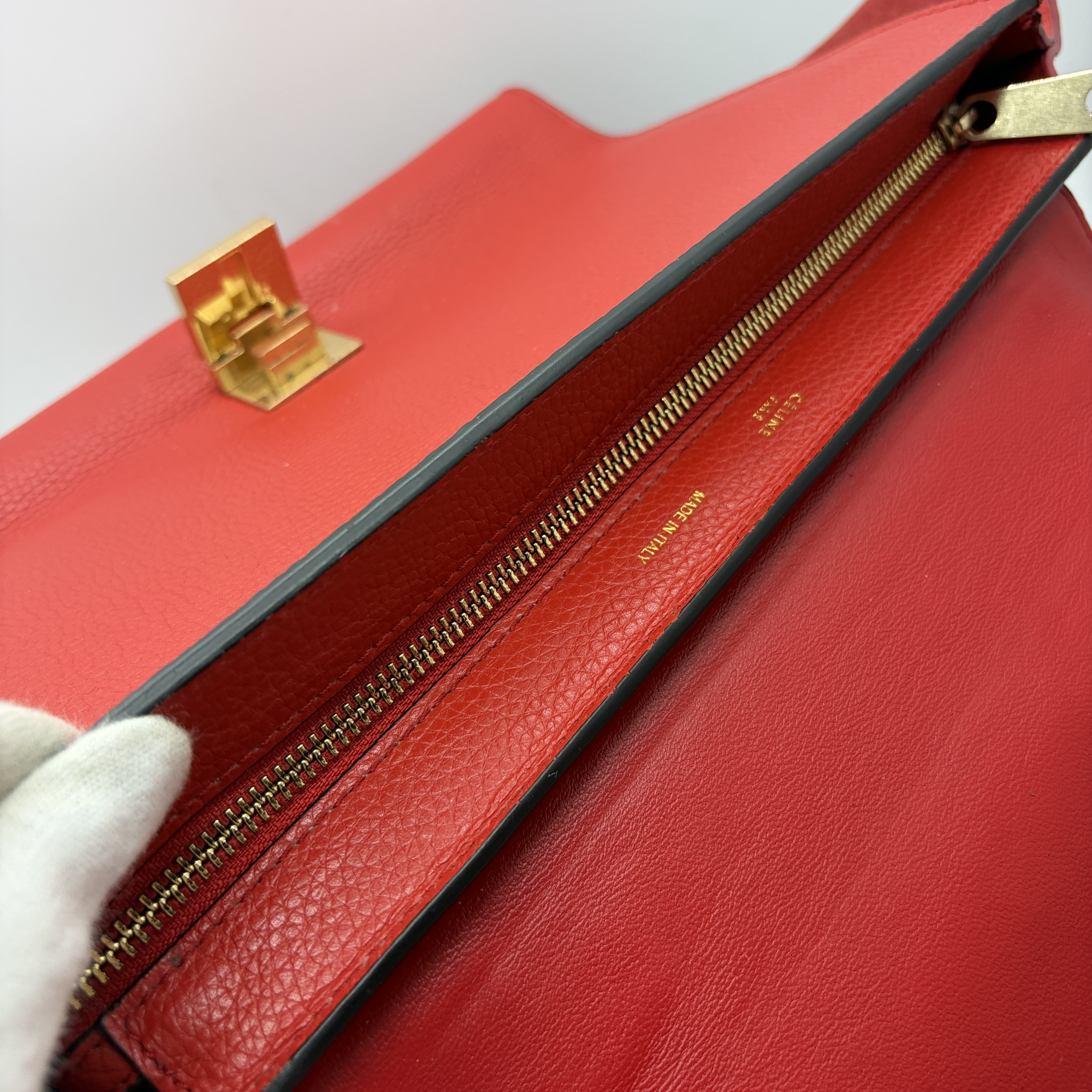 Trapeze 2-Way Handbag/Shoulder Bag, Red — view 10