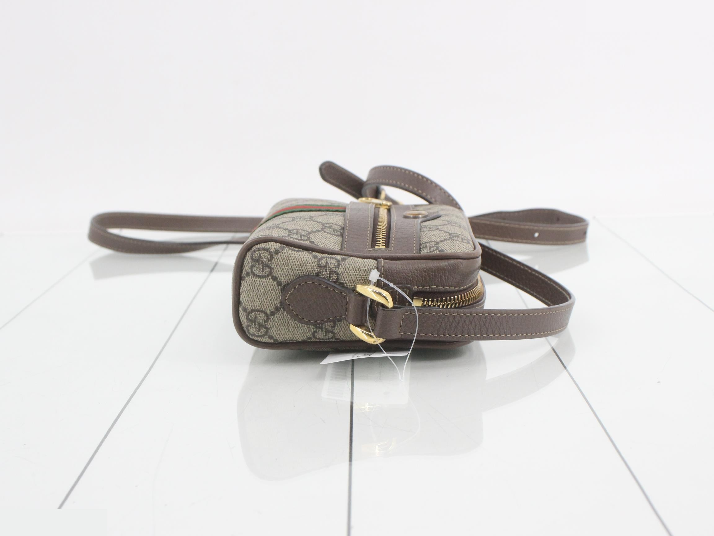 GG Supreme Ophidia Small Camera Bag, Sherry Brown, W17 — view 3