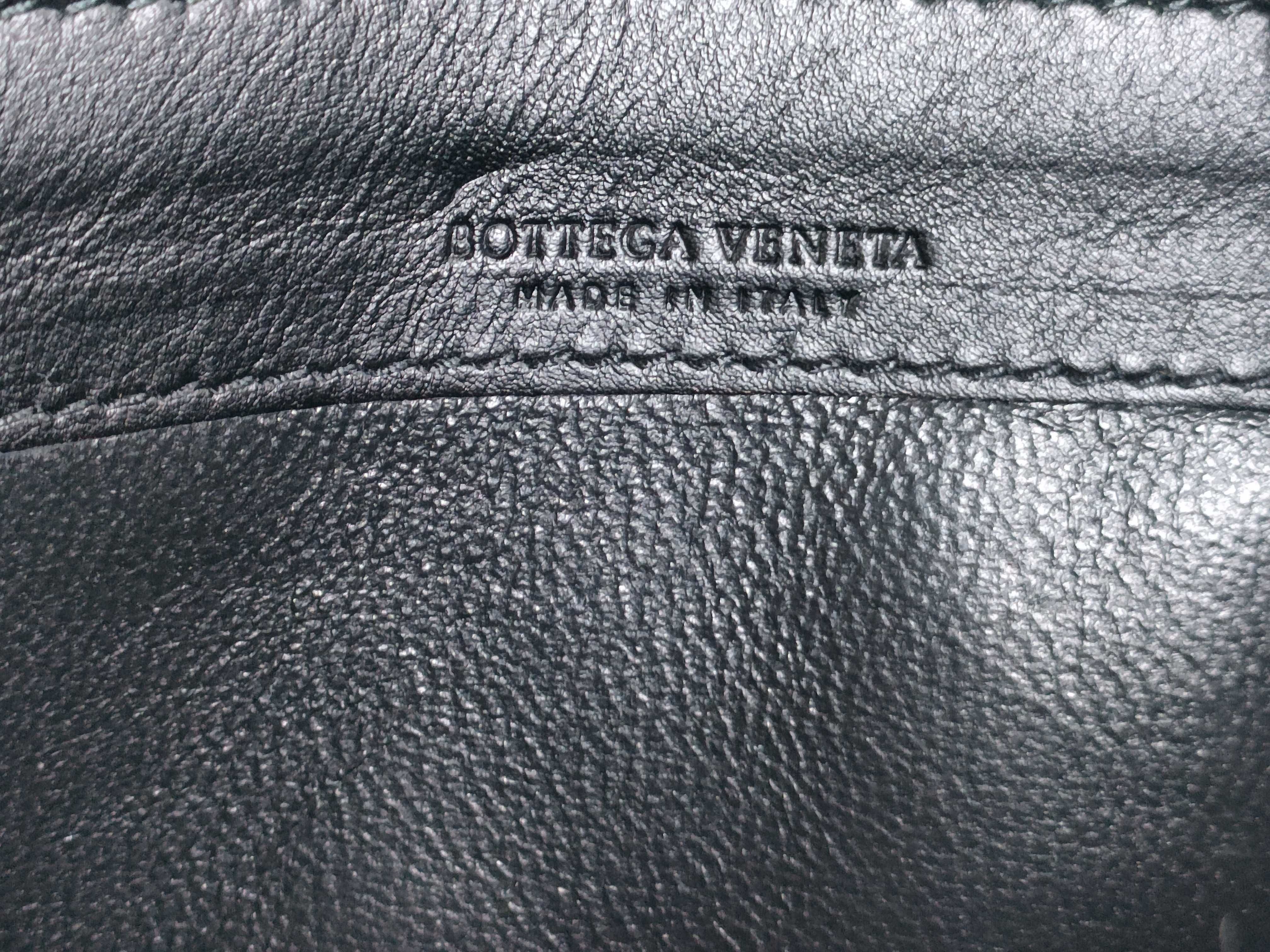 BV Black Braided Calfskin Long Wallet with Zipper Wallet — view 12