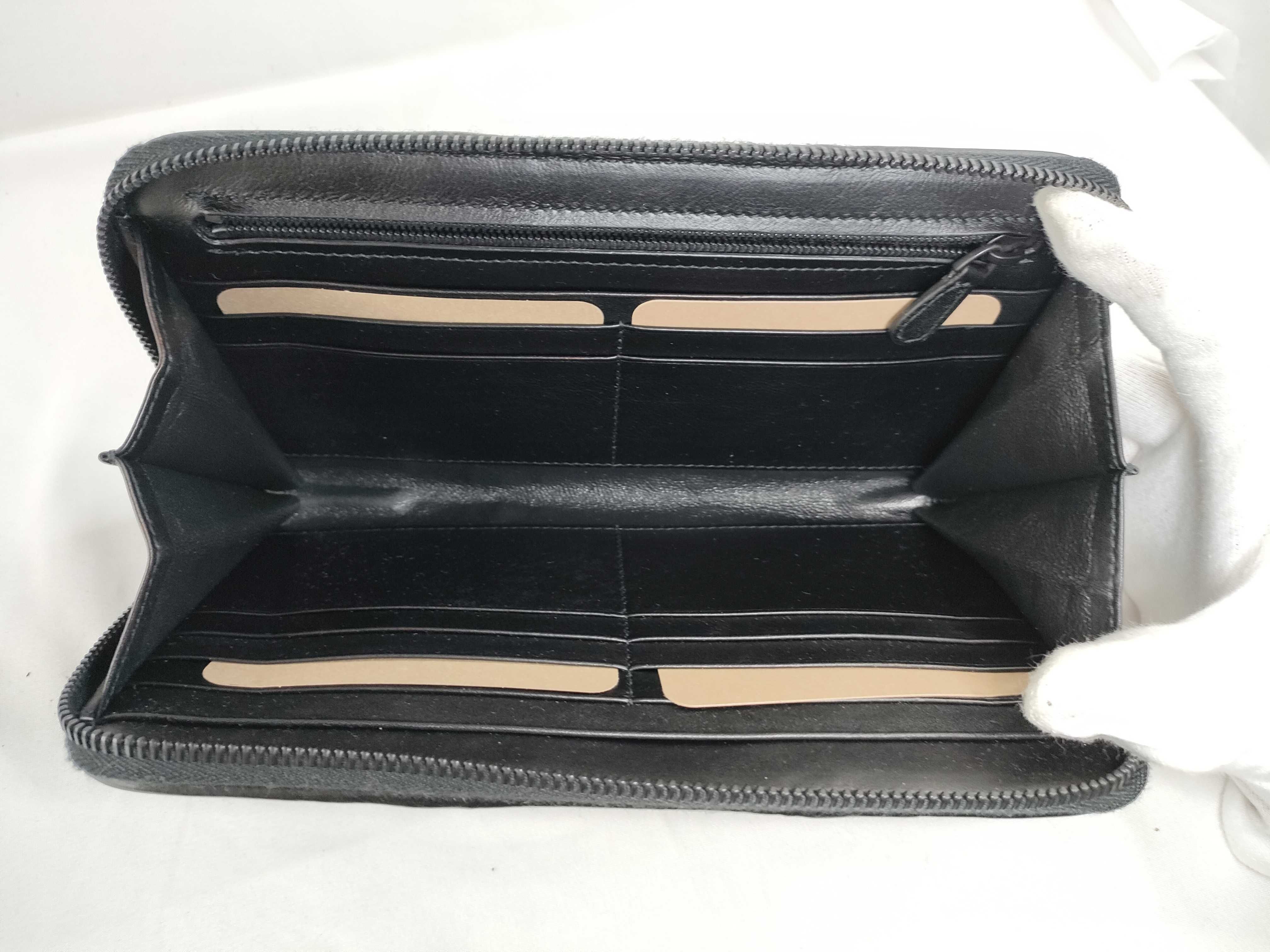 BV Black Braided Calfskin Long Wallet with Zipper Wallet — view 8