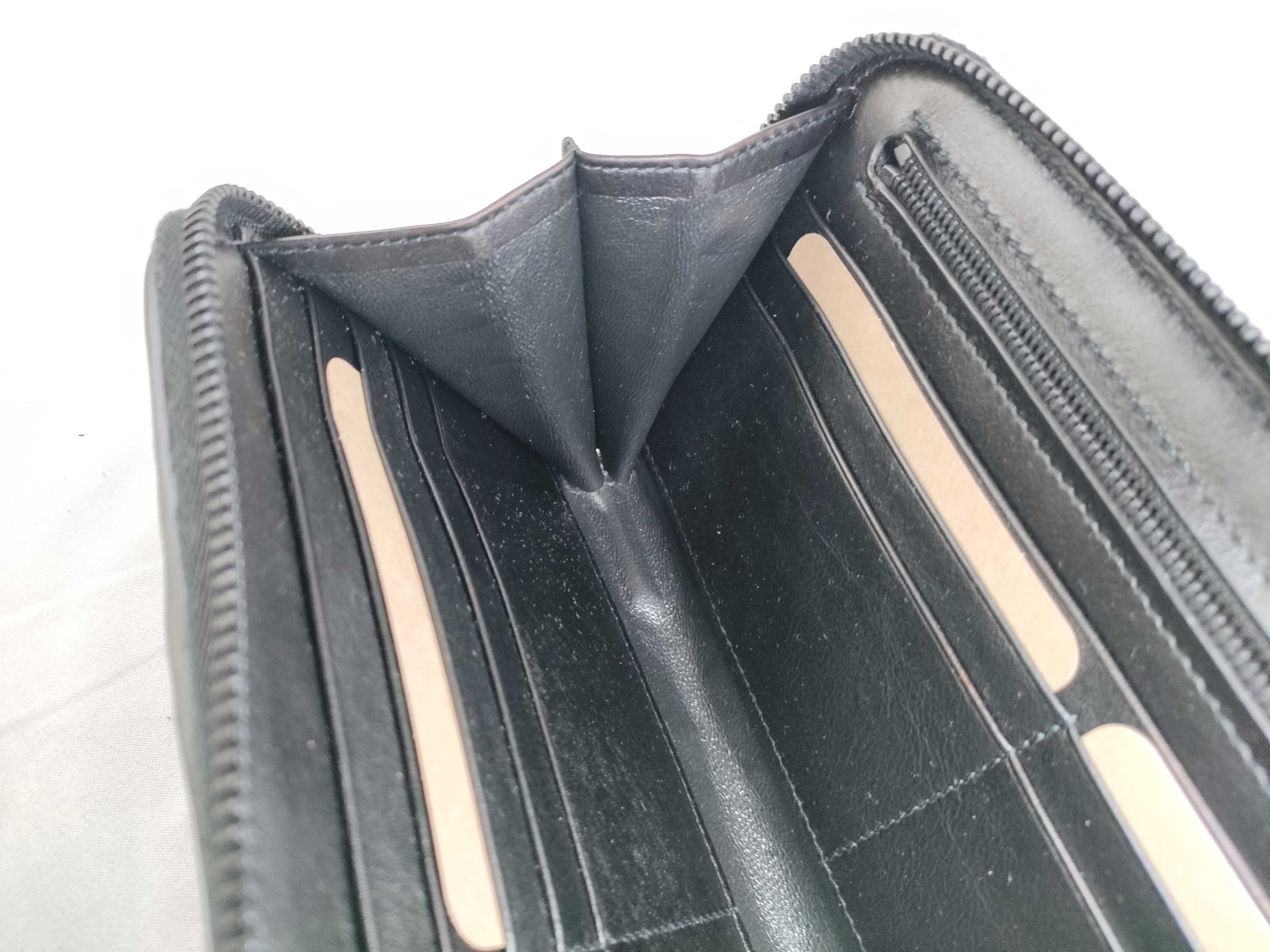 BV Black Braided Calfskin Long Wallet with Zipper Wallet — view 9
