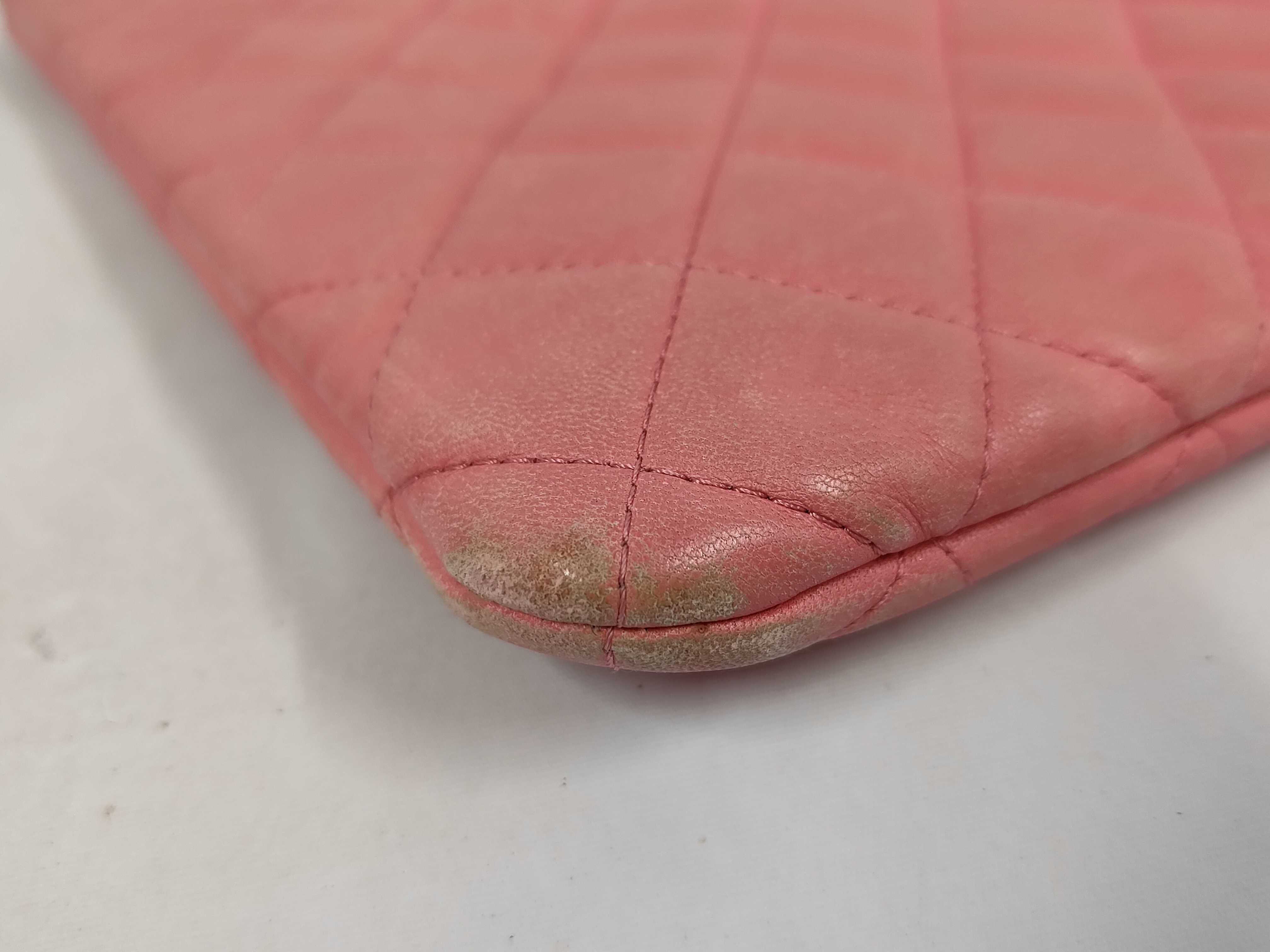 Matelassé Clutch Bag, No. 22, Pink with Gold Hardware. — view 3
