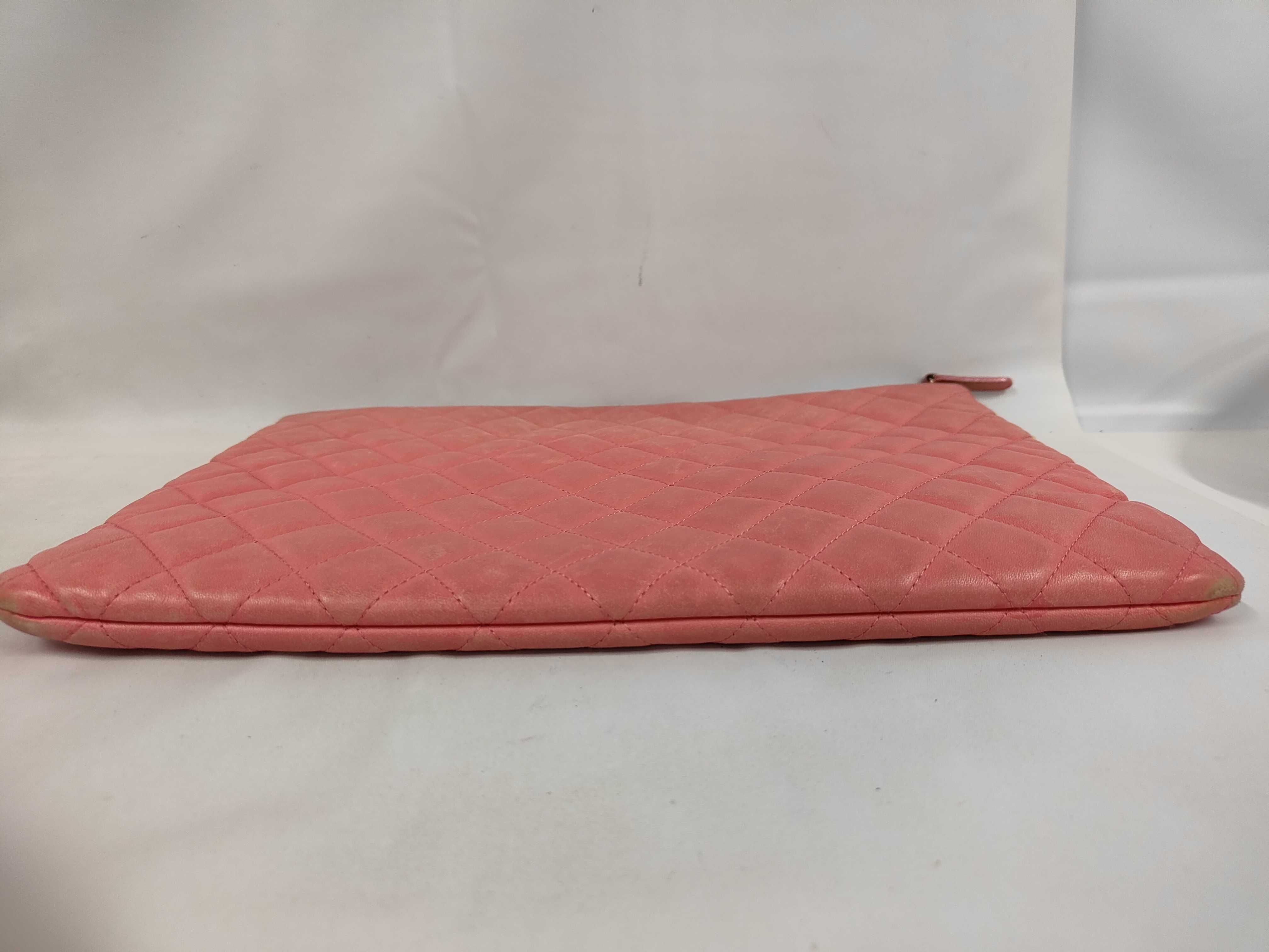 Matelassé Clutch Bag, No. 22, Pink with Gold Hardware. — view 4