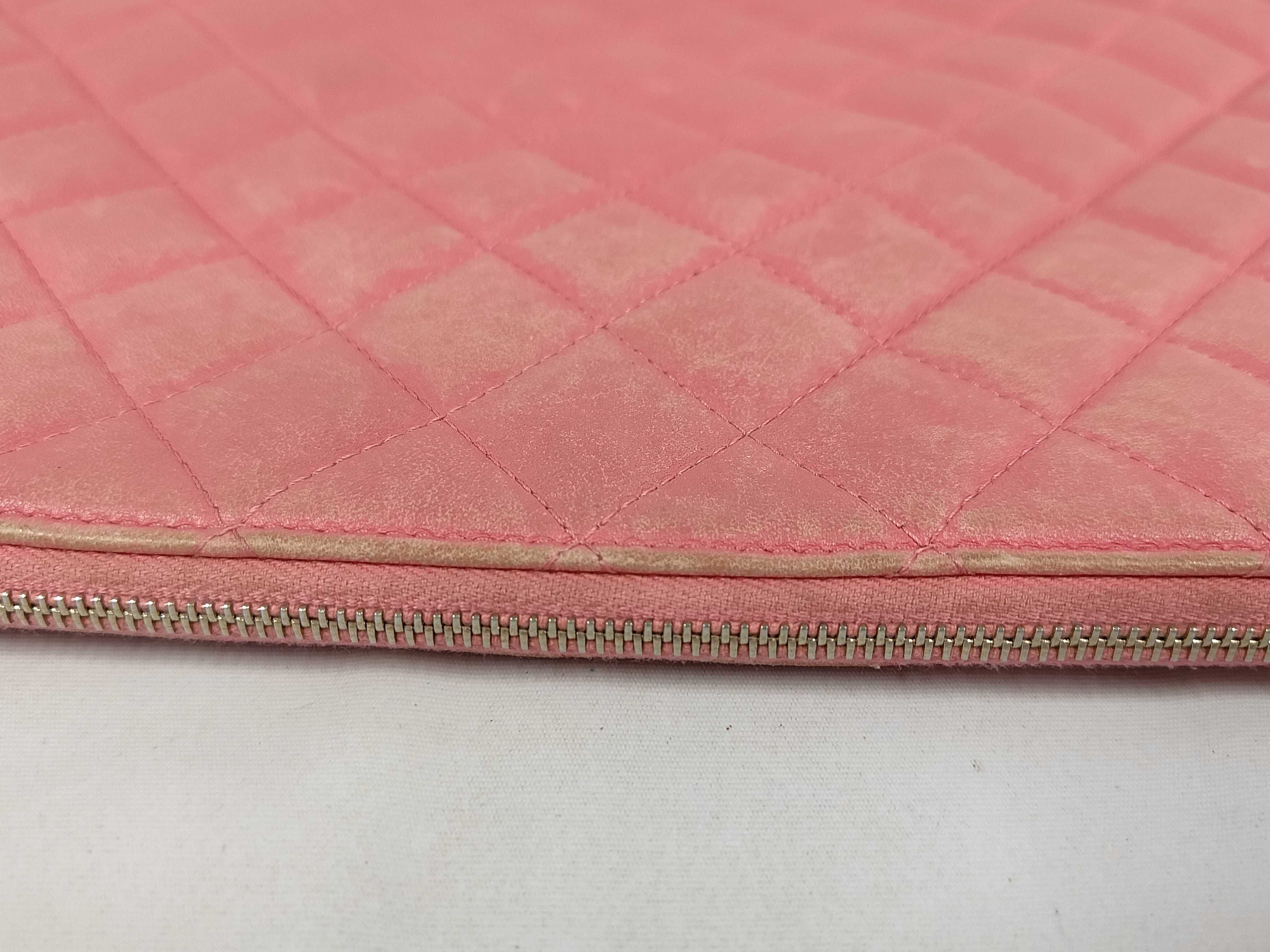 Matelassé Clutch Bag, No. 22, Pink with Gold Hardware. — view 6