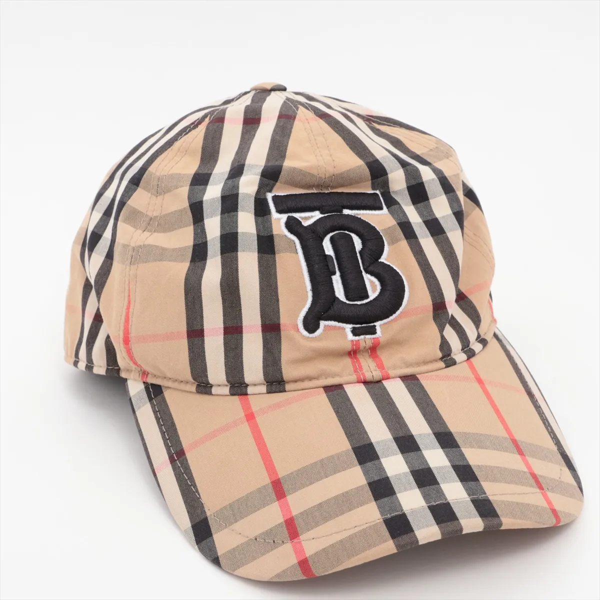 TB logo cap, size S, cotton, beige. Shows signs of wear, — view 2