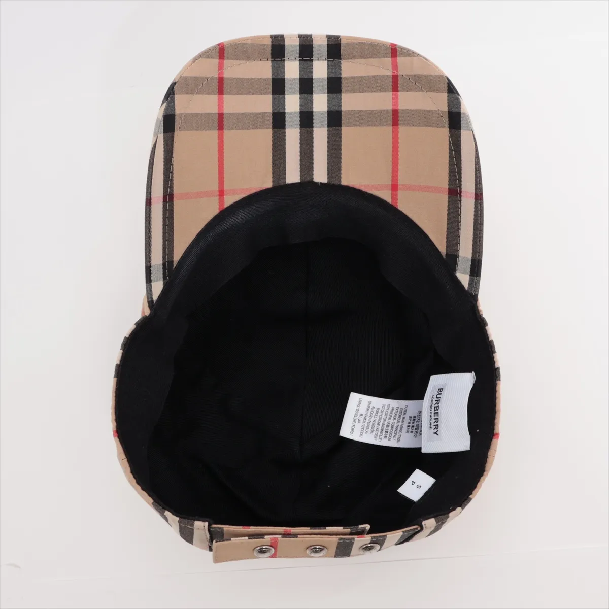 TB logo cap, size S, cotton, beige. Shows signs of wear, — view 4