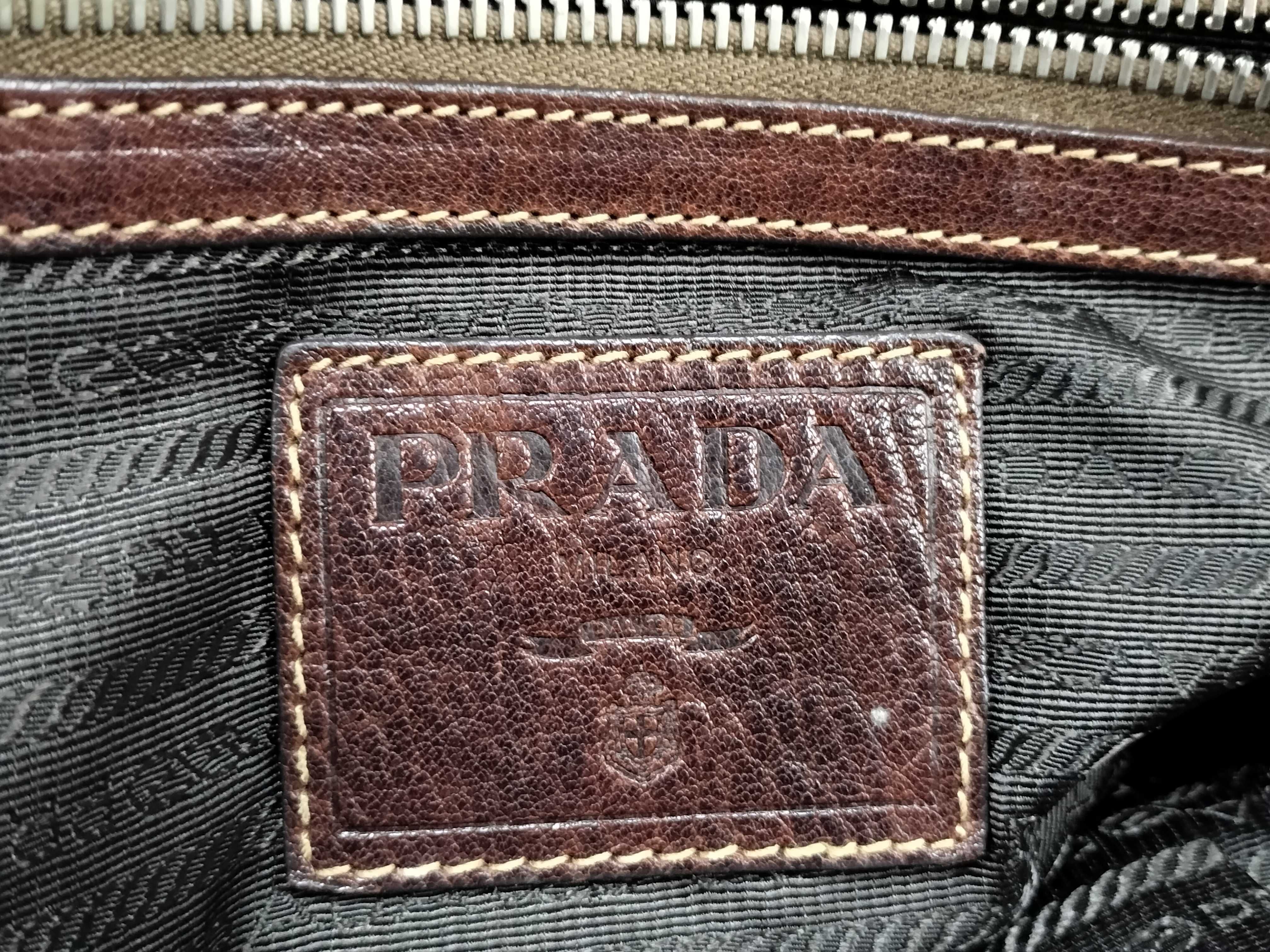 Brown and Blue Denim Handbag — view 11