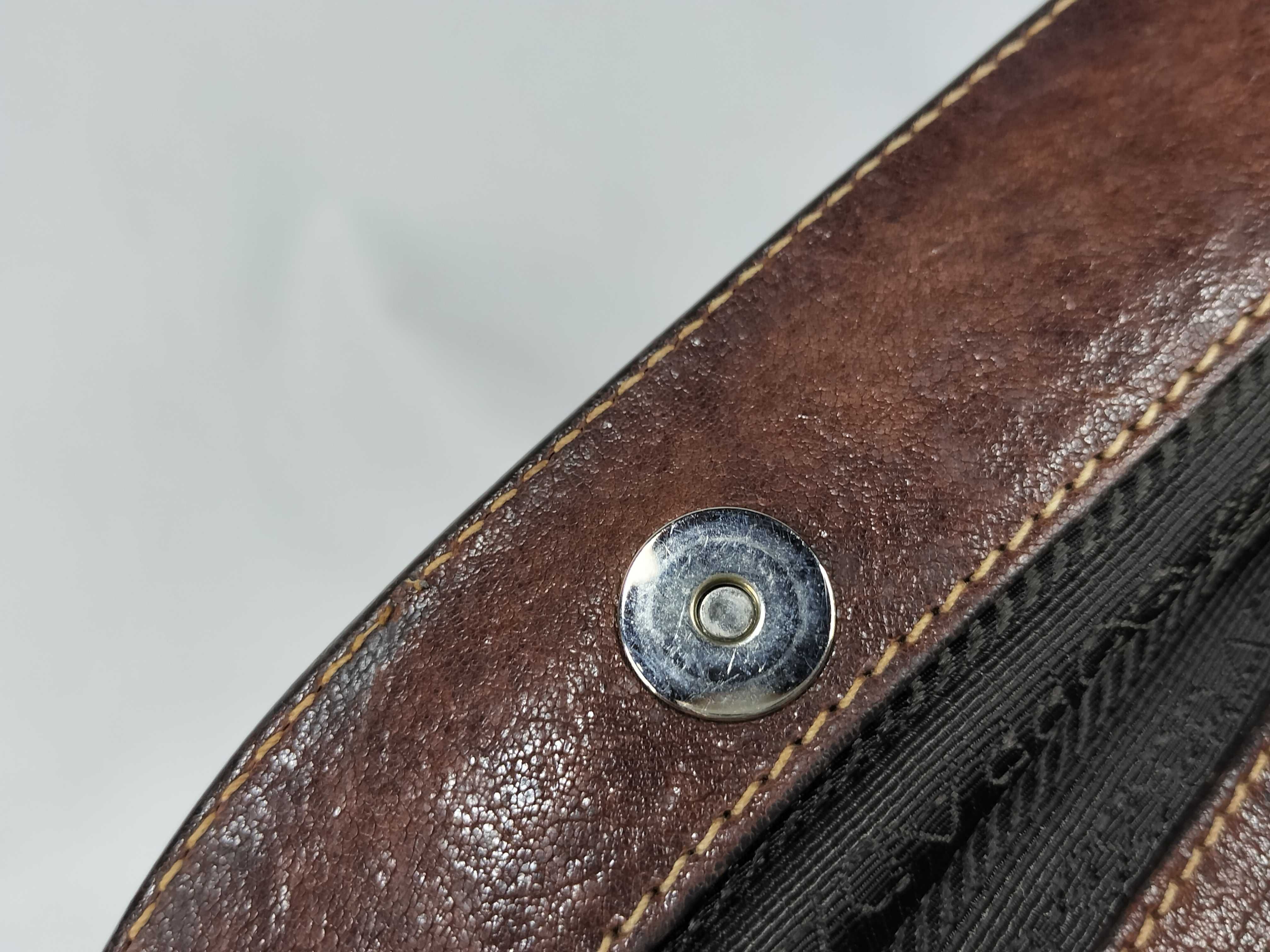 Brown and Blue Denim Handbag — view 12