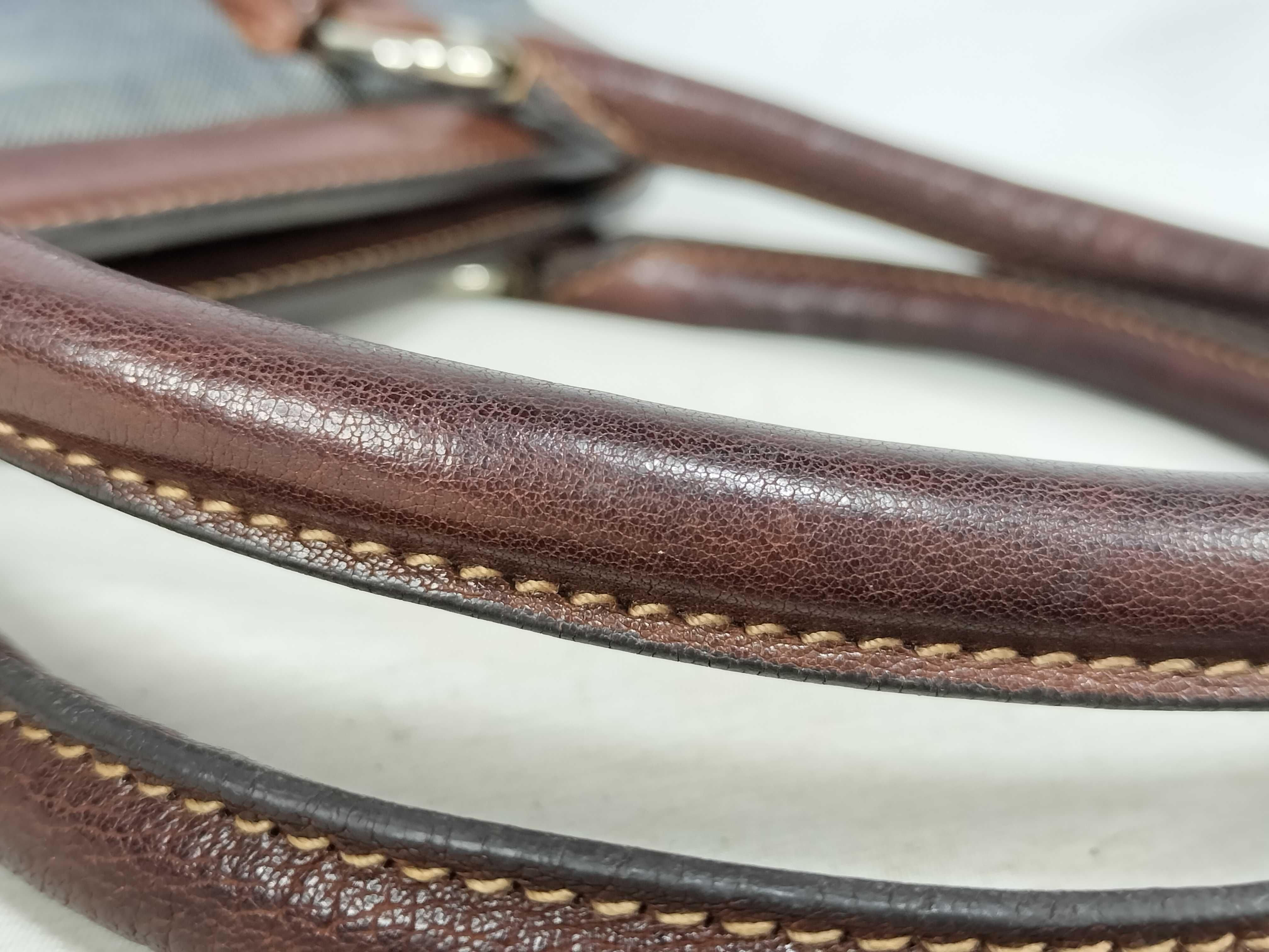 Brown and Blue Denim Handbag — view 4