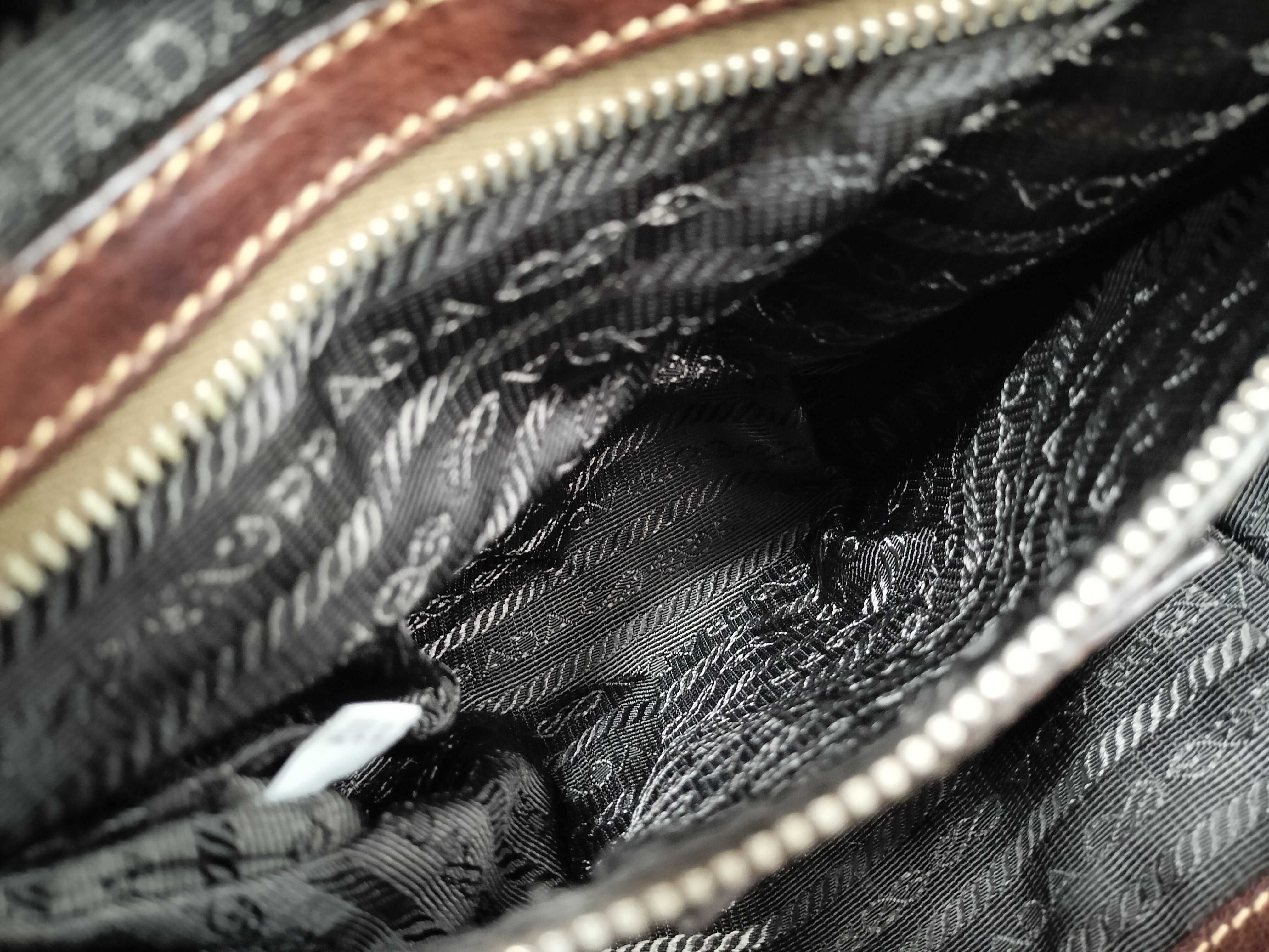 Brown and Blue Denim Handbag — view 10