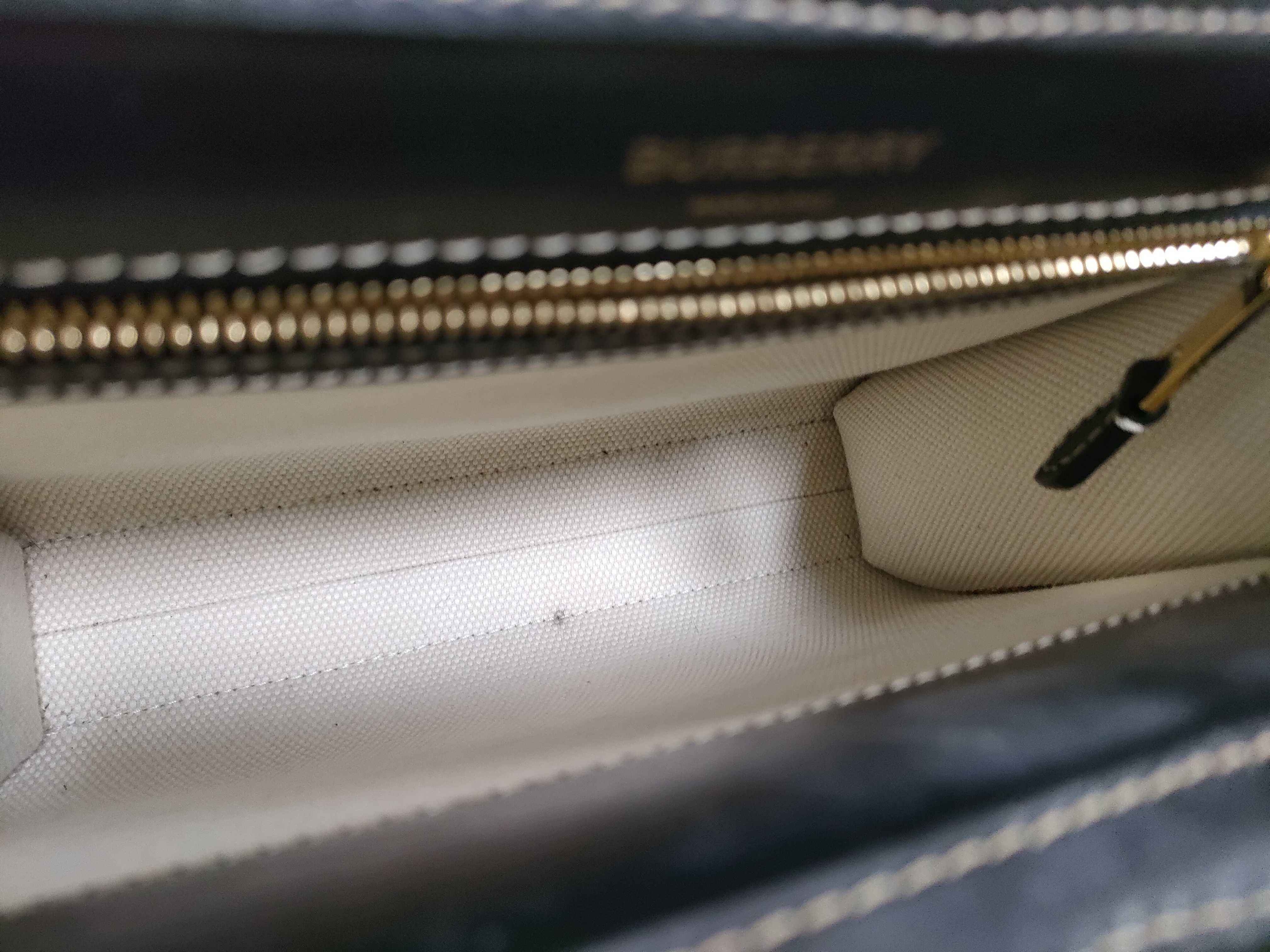 Mini Two-Tone Canvas x Leather 2-Way Handbag (Beige x Black) — view 9