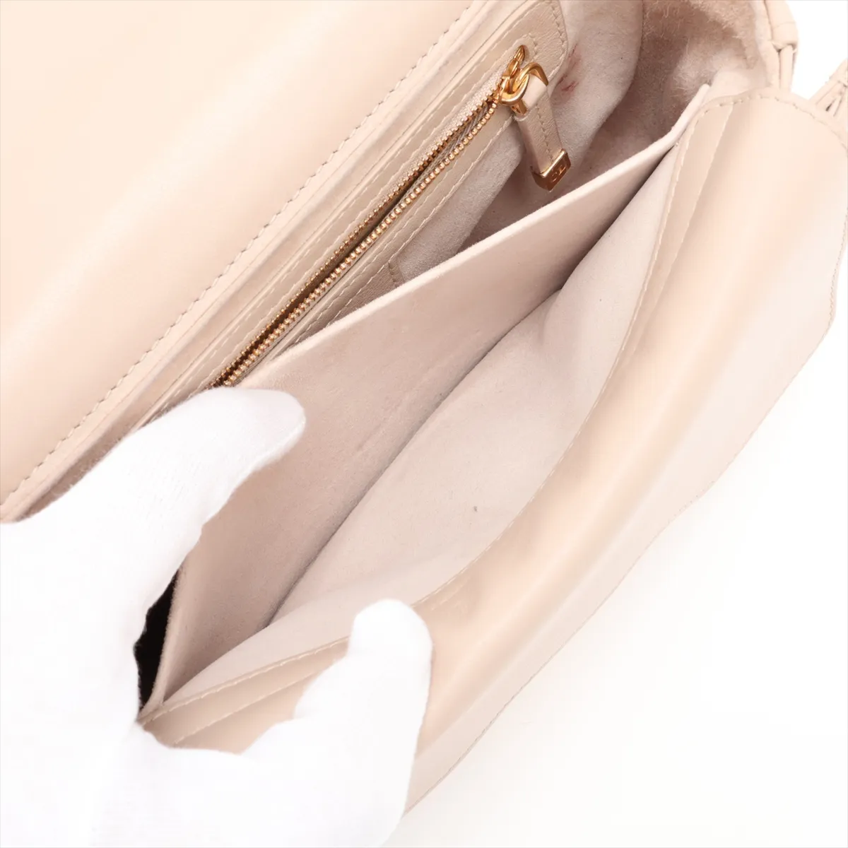 Jolie Cannage Leather 2-Way Handbag, Beige — view 11