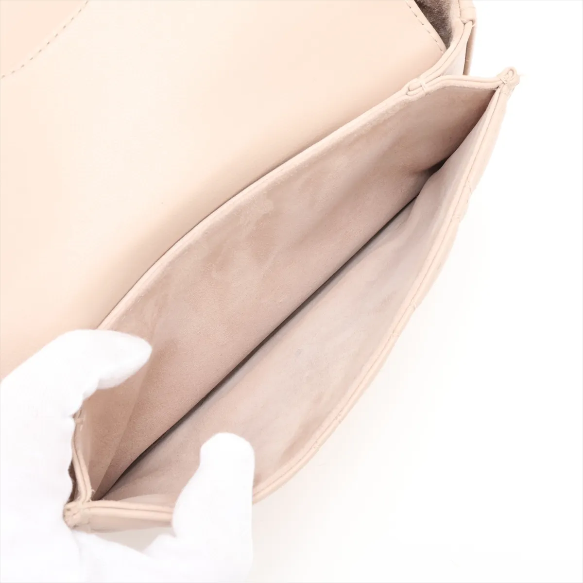 Jolie Cannage Leather 2-Way Handbag, Beige — view 12