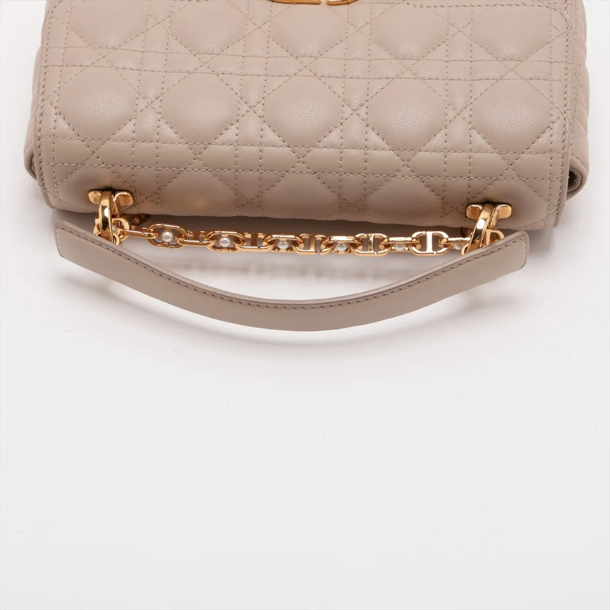 Jolie Cannage Leather 2-Way Handbag, Beige — view 5