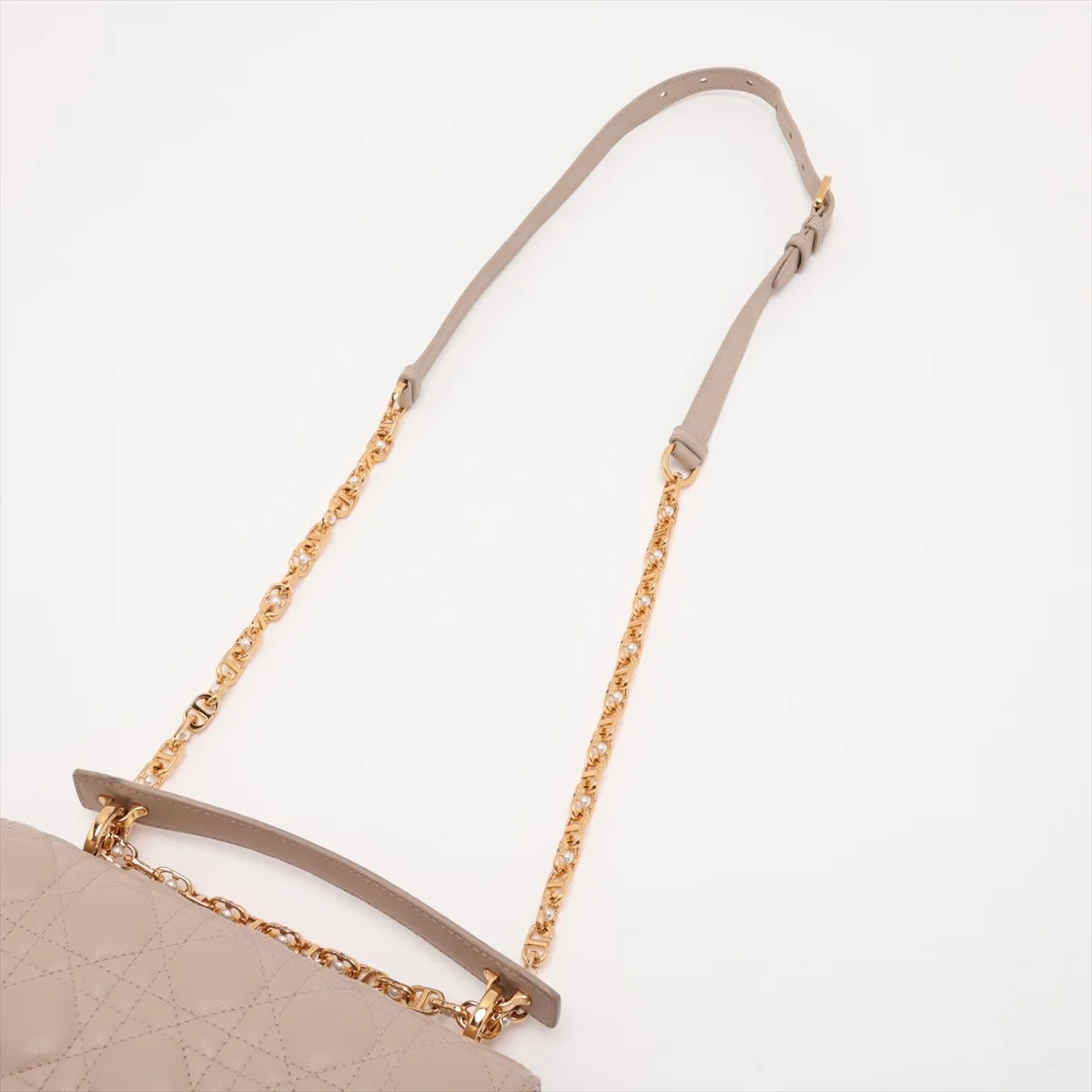 Jolie Cannage Leather 2-Way Handbag, Beige — view 7