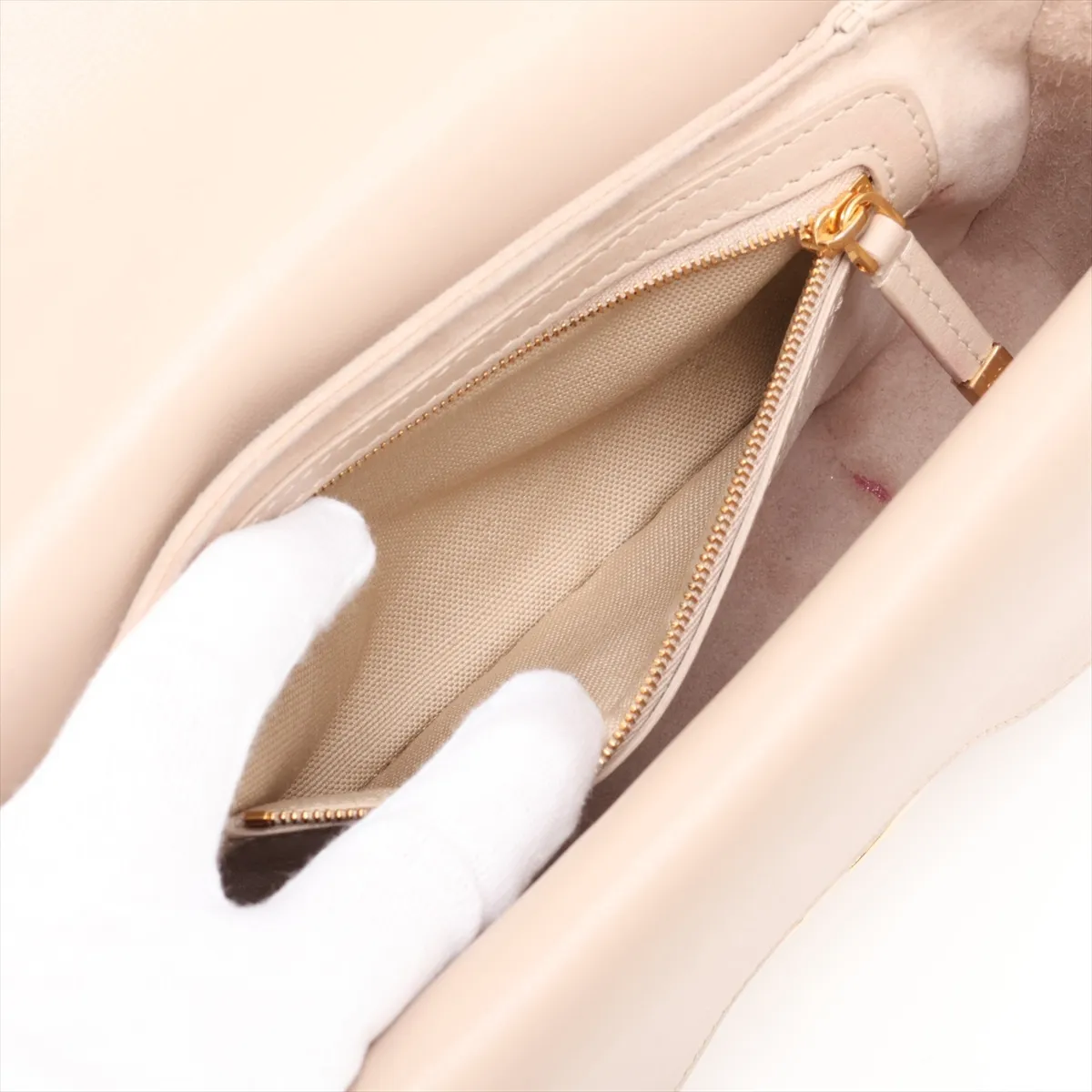 Jolie Cannage Leather 2-Way Handbag, Beige — view 9