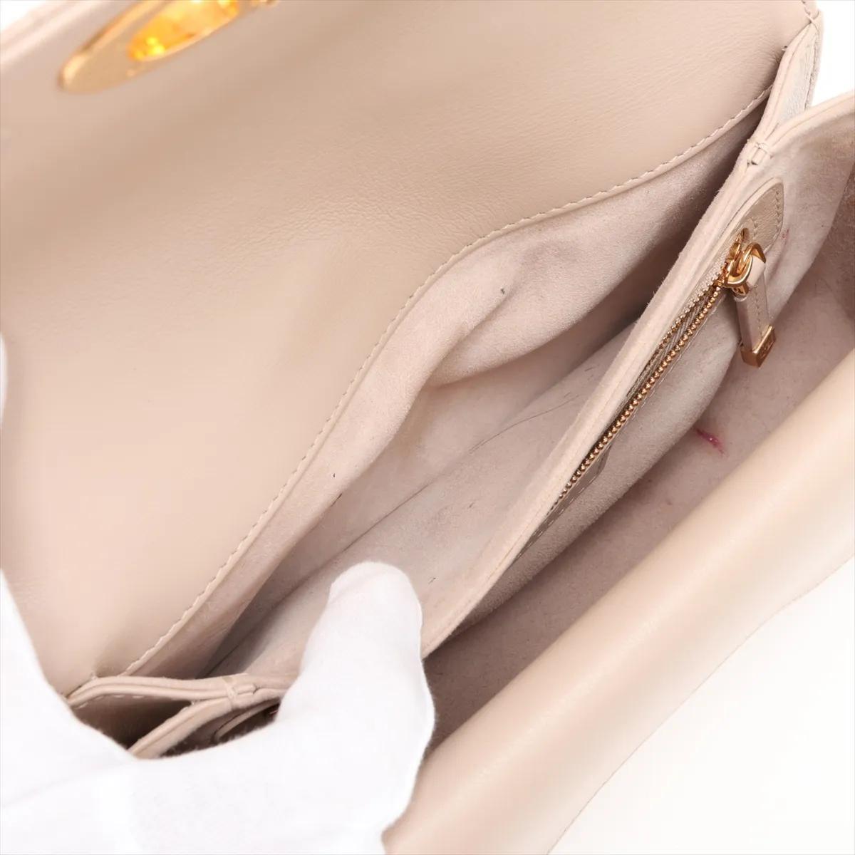 Jolie Cannage Leather 2-Way Handbag, Beige — view 10
