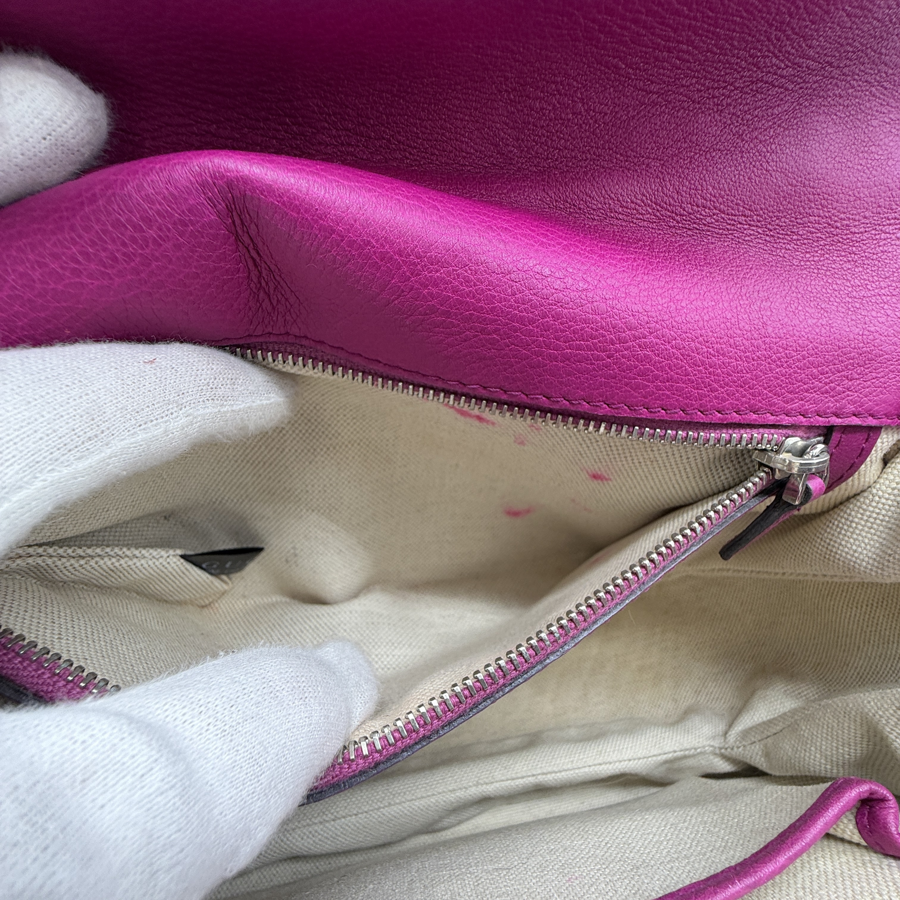 Bamboo GG Pattern Nylon Leather Flap Handbag — view 13