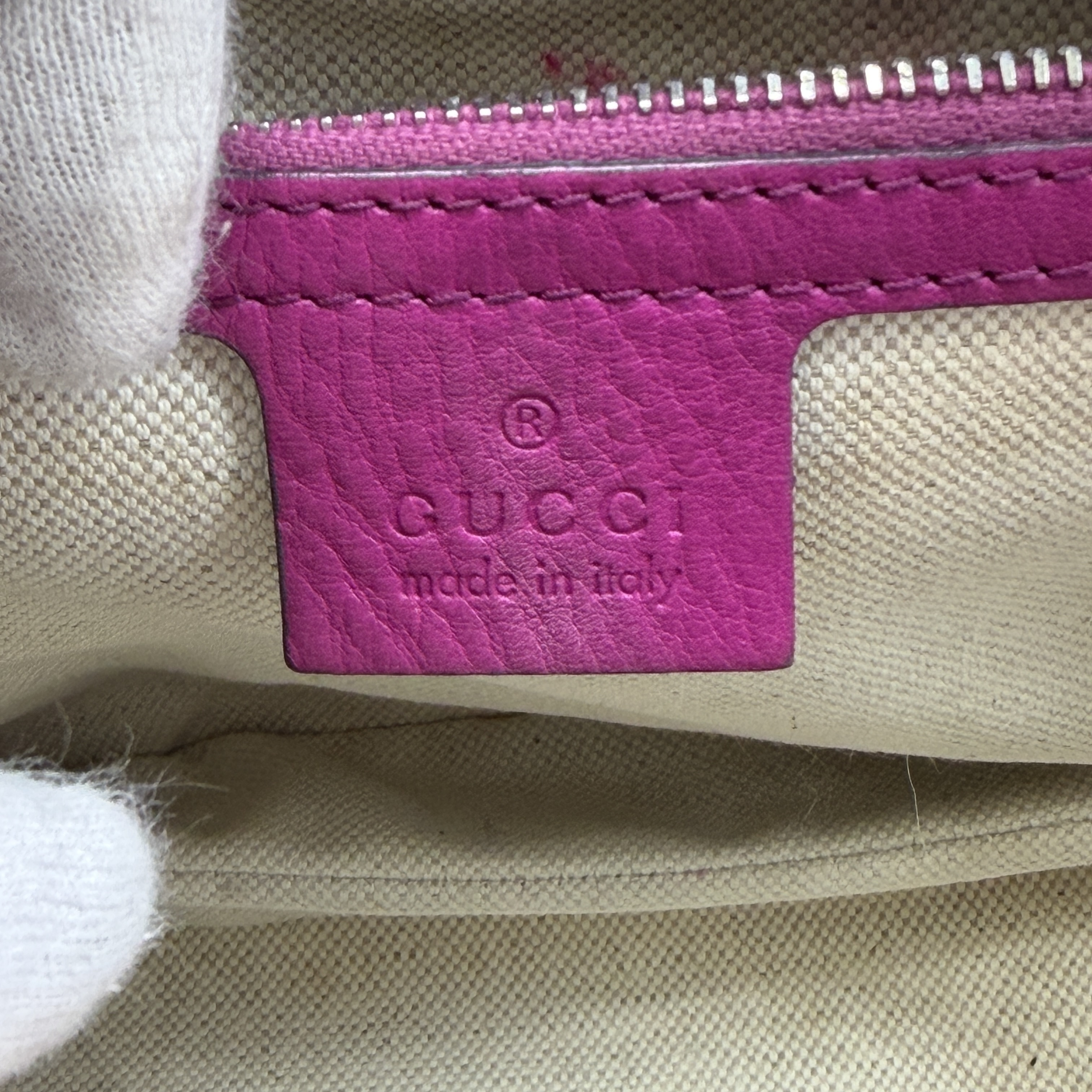 Bamboo GG Pattern Nylon Leather Flap Handbag — view 15