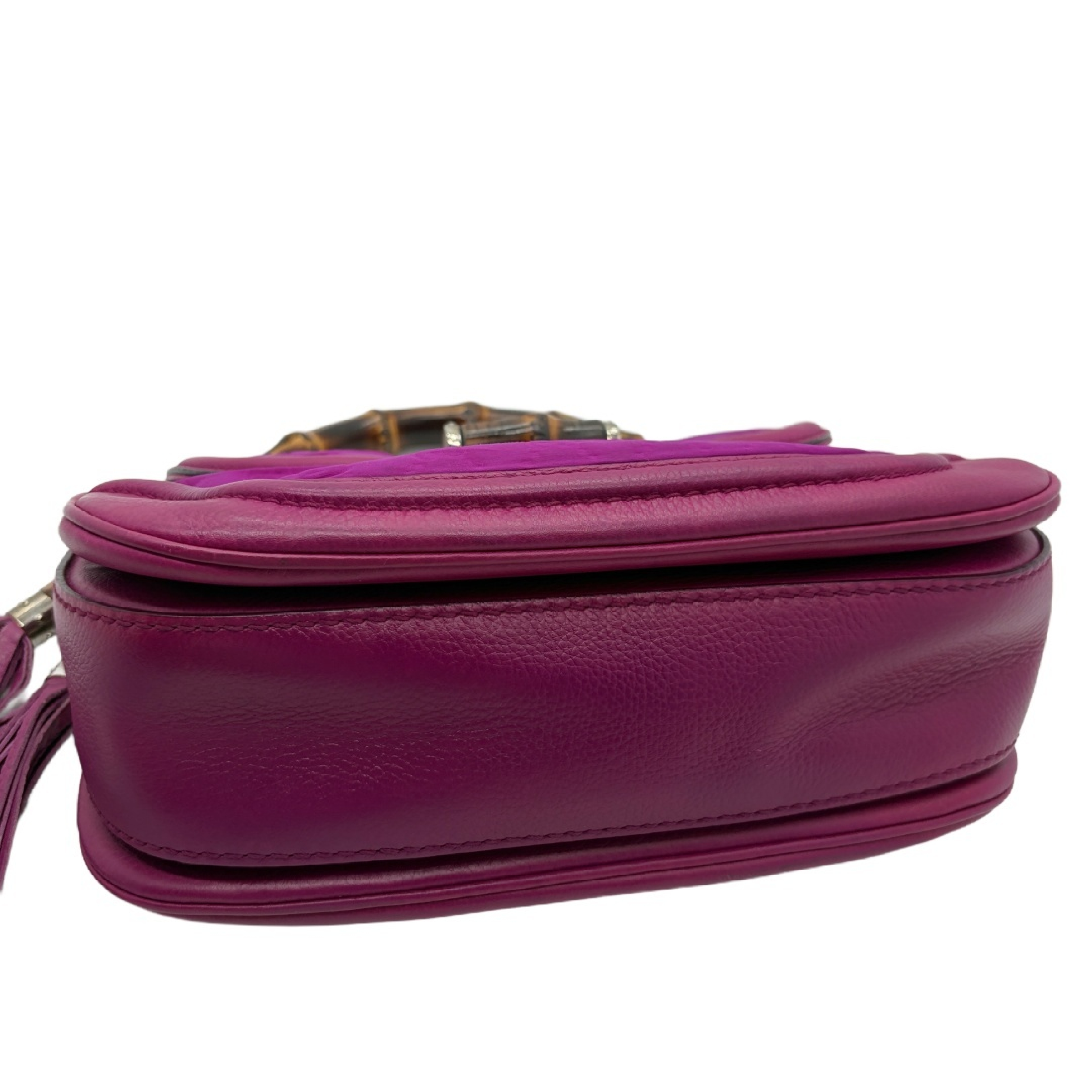 Bamboo GG Pattern Nylon Leather Flap Handbag — view 6