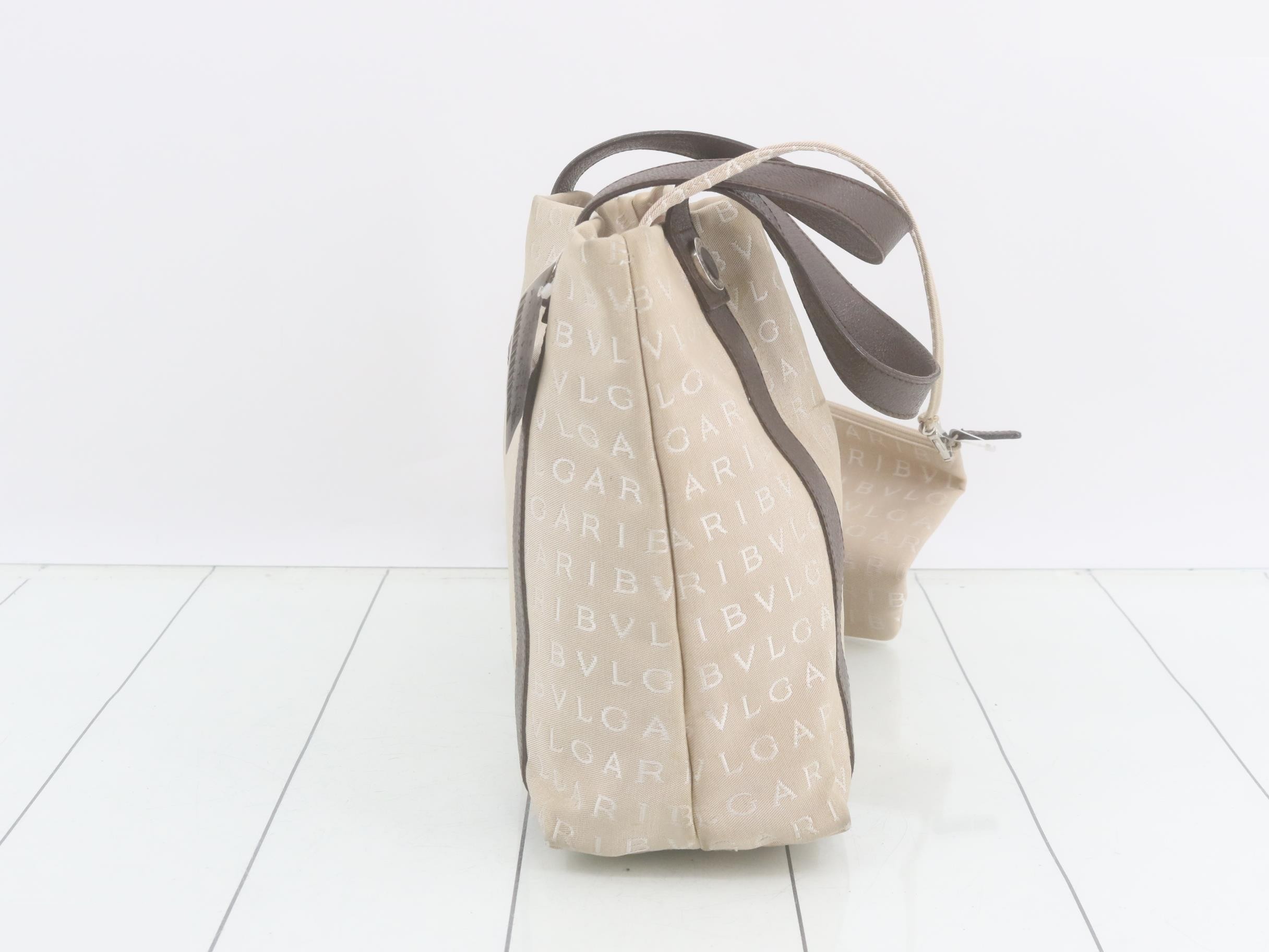 Logomania Handbag Brown Beige Canvas — view 3