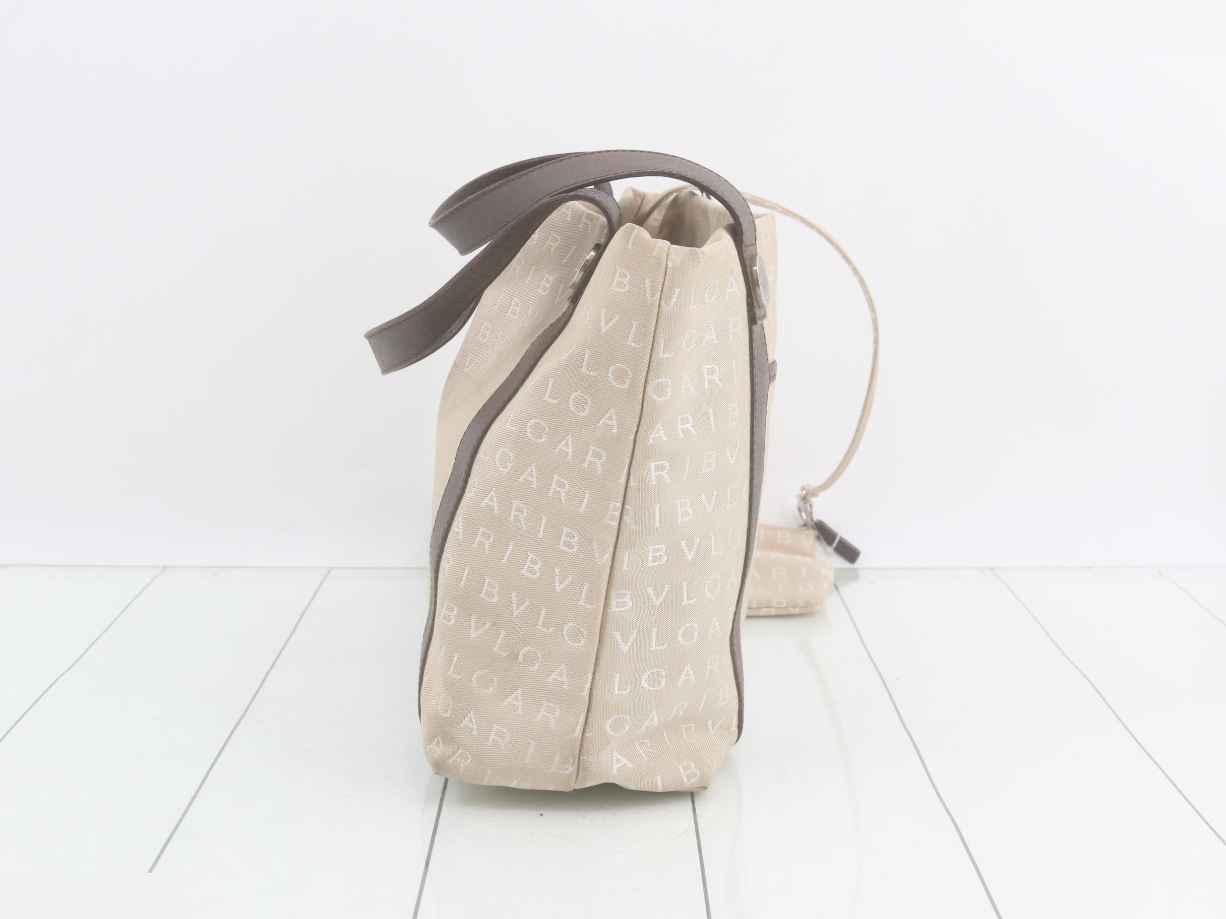 Logomania Handbag Brown Beige Canvas — view 4