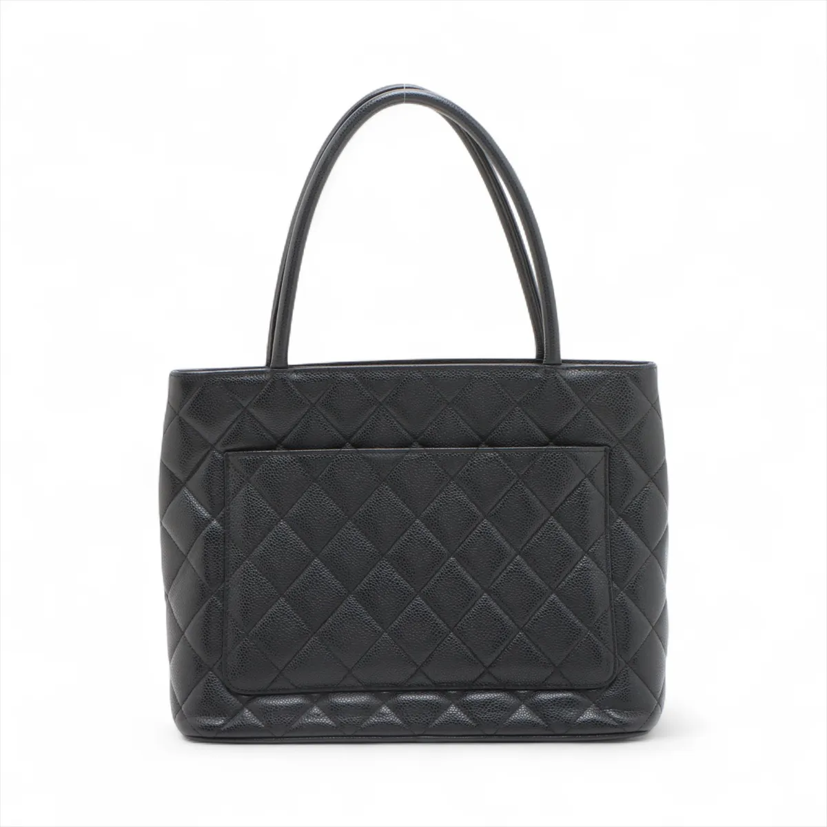 Reprint Caviar Skin Tote Bag Black Silver Hardware No. 6 — view 2