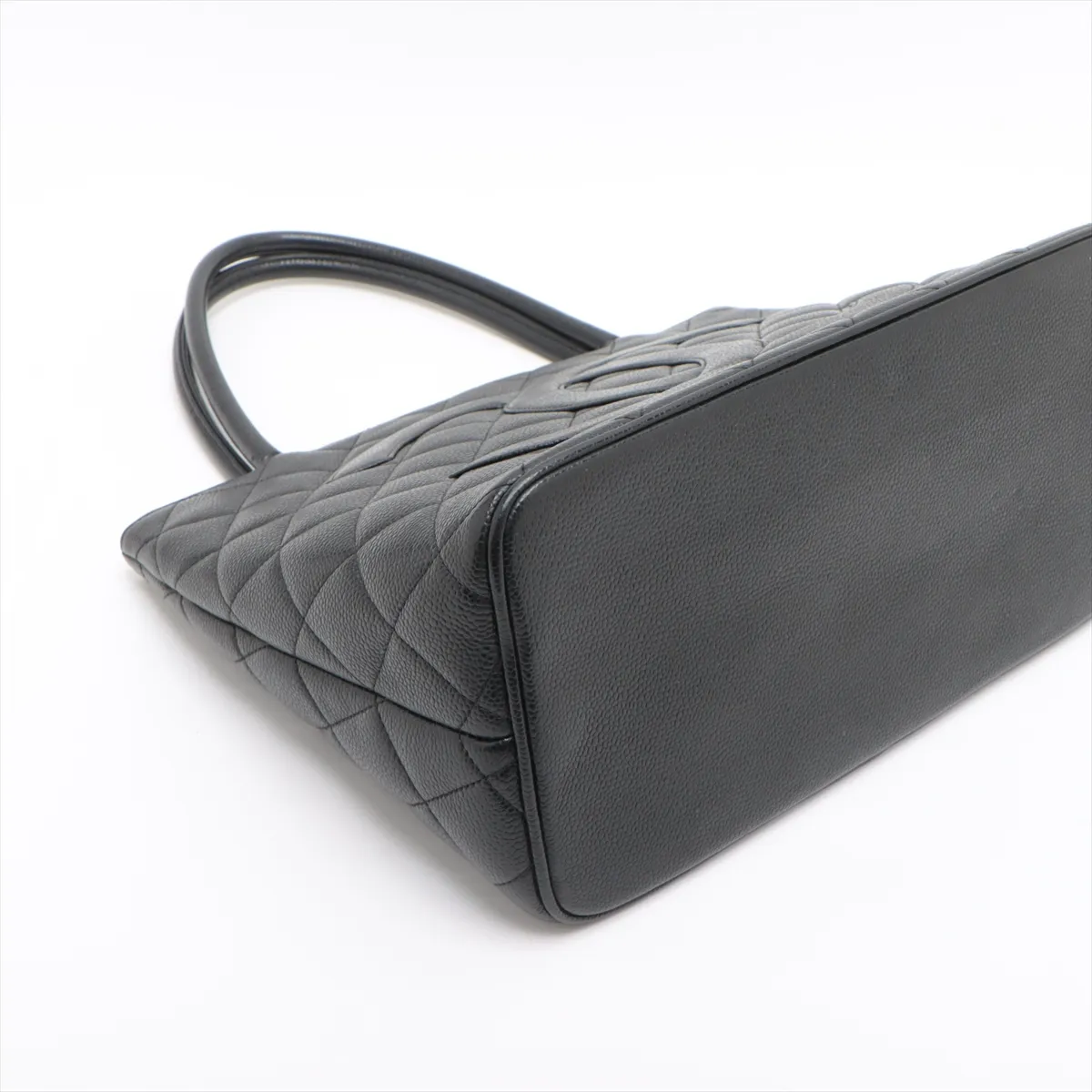 Reprint Caviar Skin Tote Bag Black Silver Hardware No. 6 — view 4