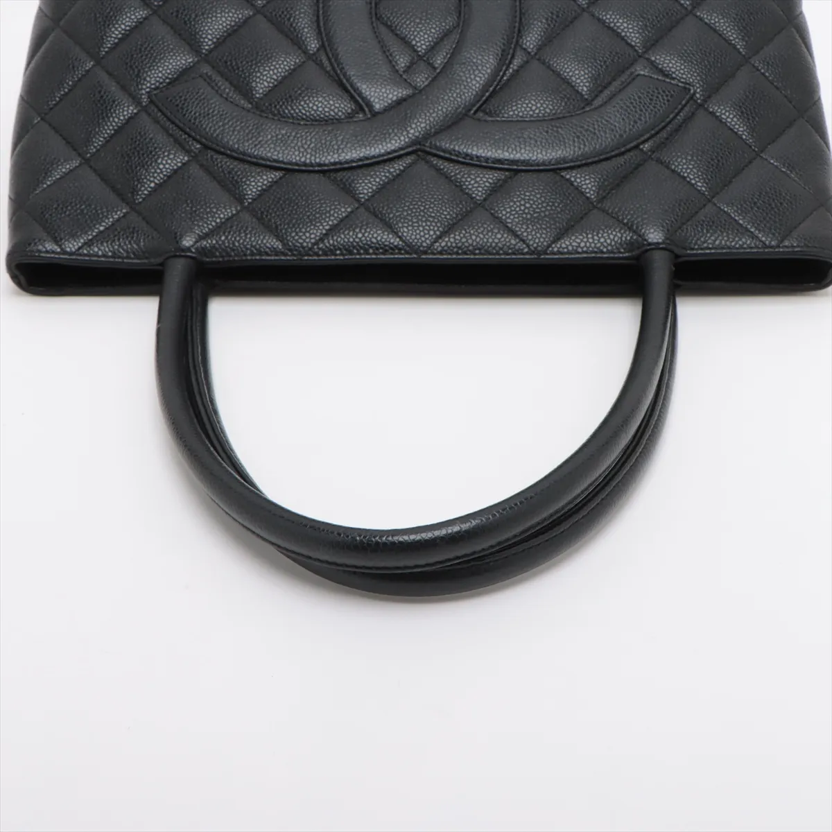Reprint Caviar Skin Tote Bag Black Silver Hardware No. 6 — view 5