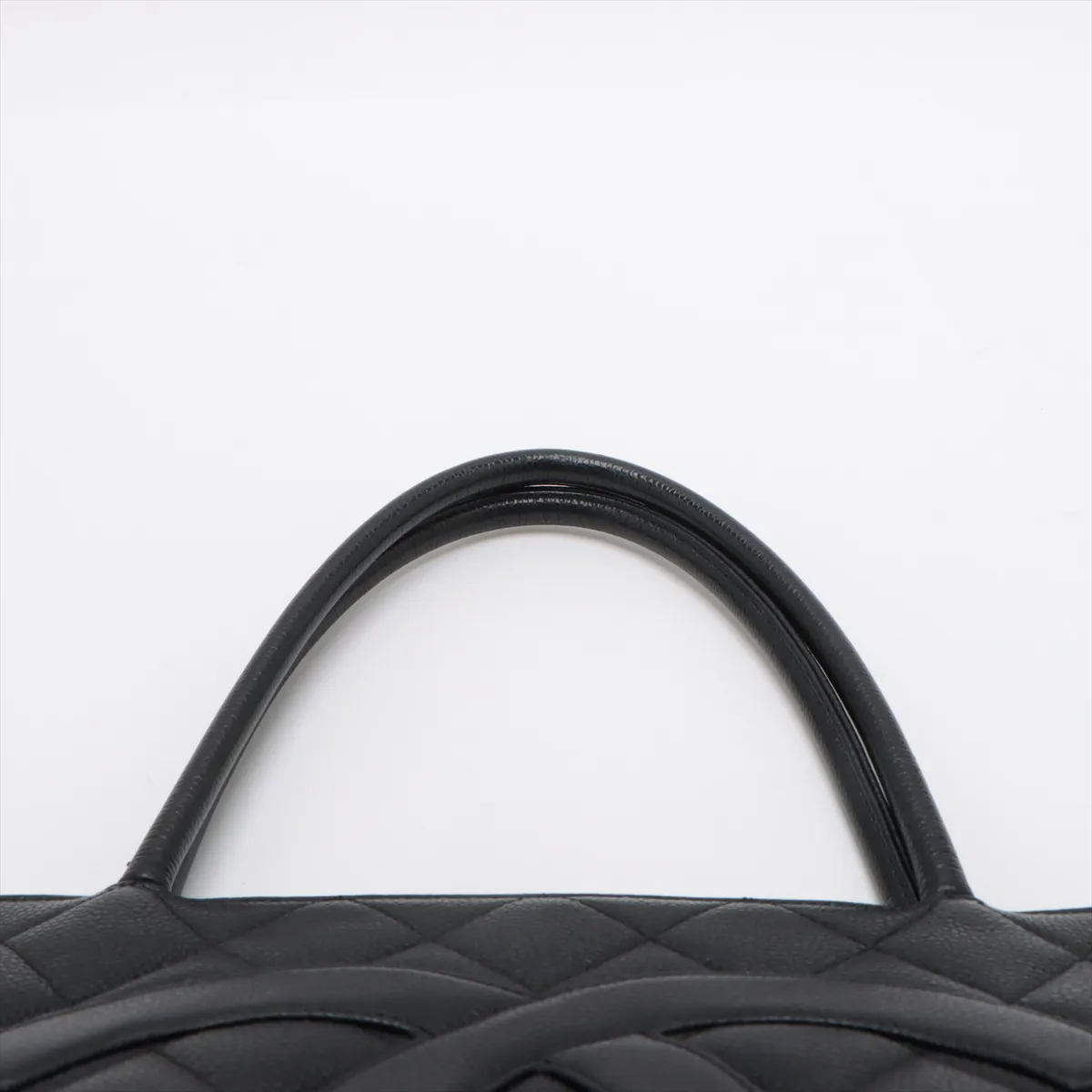 Reprint Caviar Skin Tote Bag Black Silver Hardware No. 6 — view 6