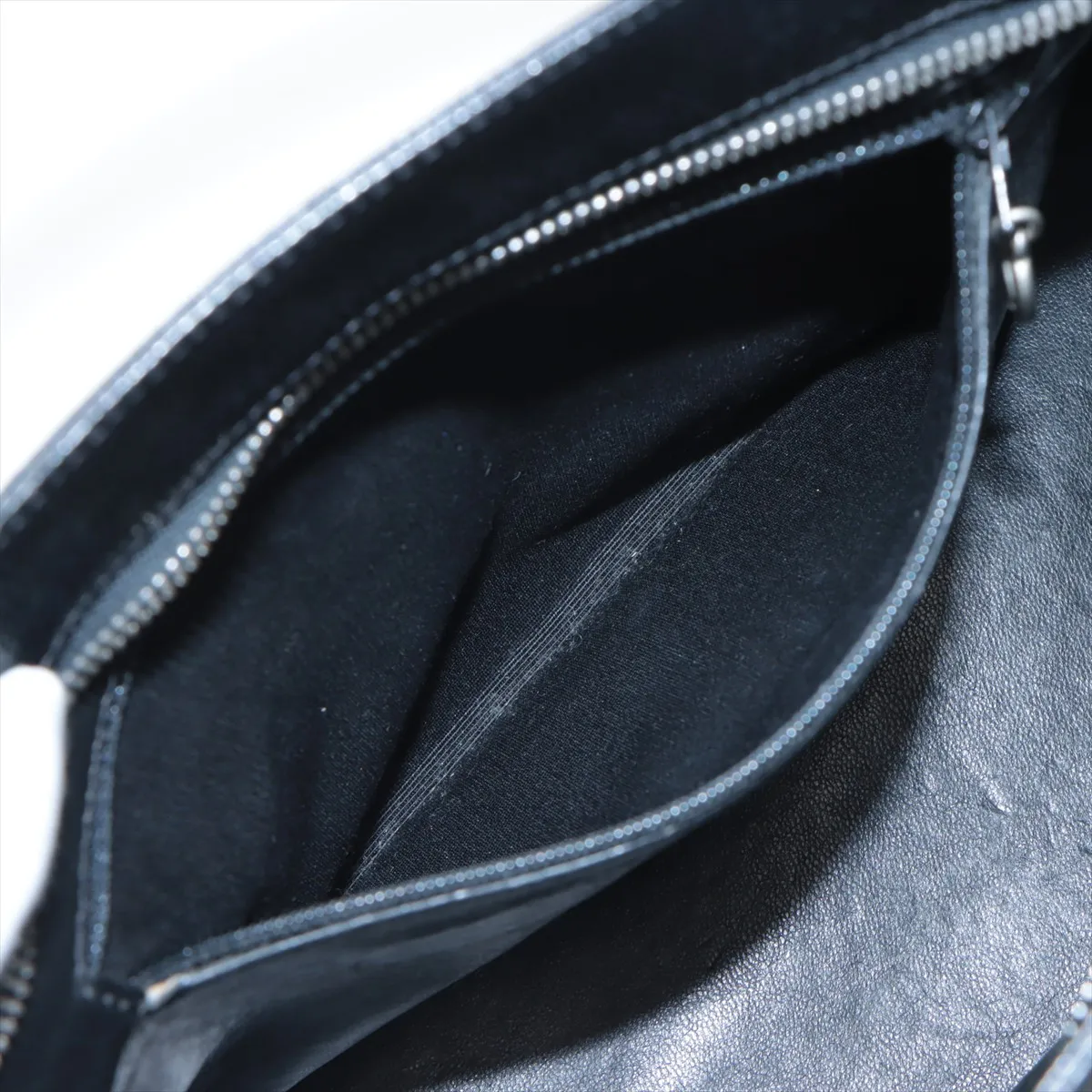 Reprint Caviar Skin Tote Bag Black Silver Hardware No. 6 — view 8