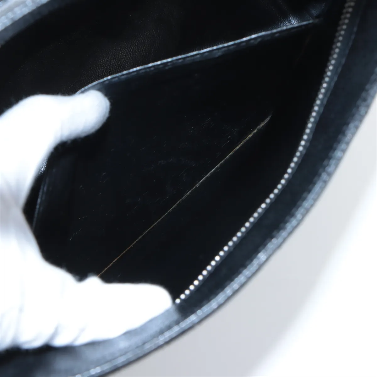 Reprint Caviar Skin Tote Bag Black Silver Hardware No. 6 — view 9