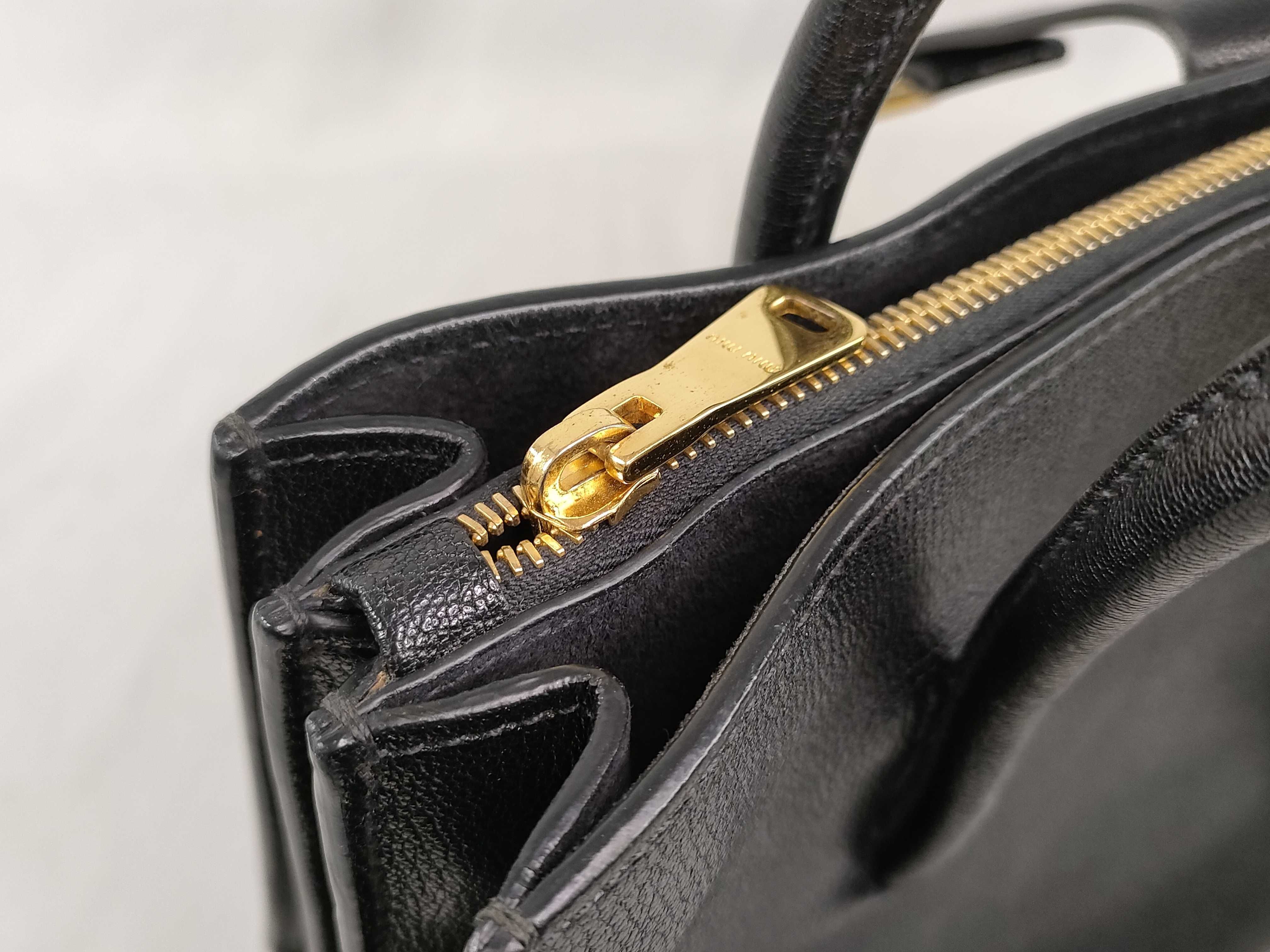 Madras Leather Handbag, Black — view 13