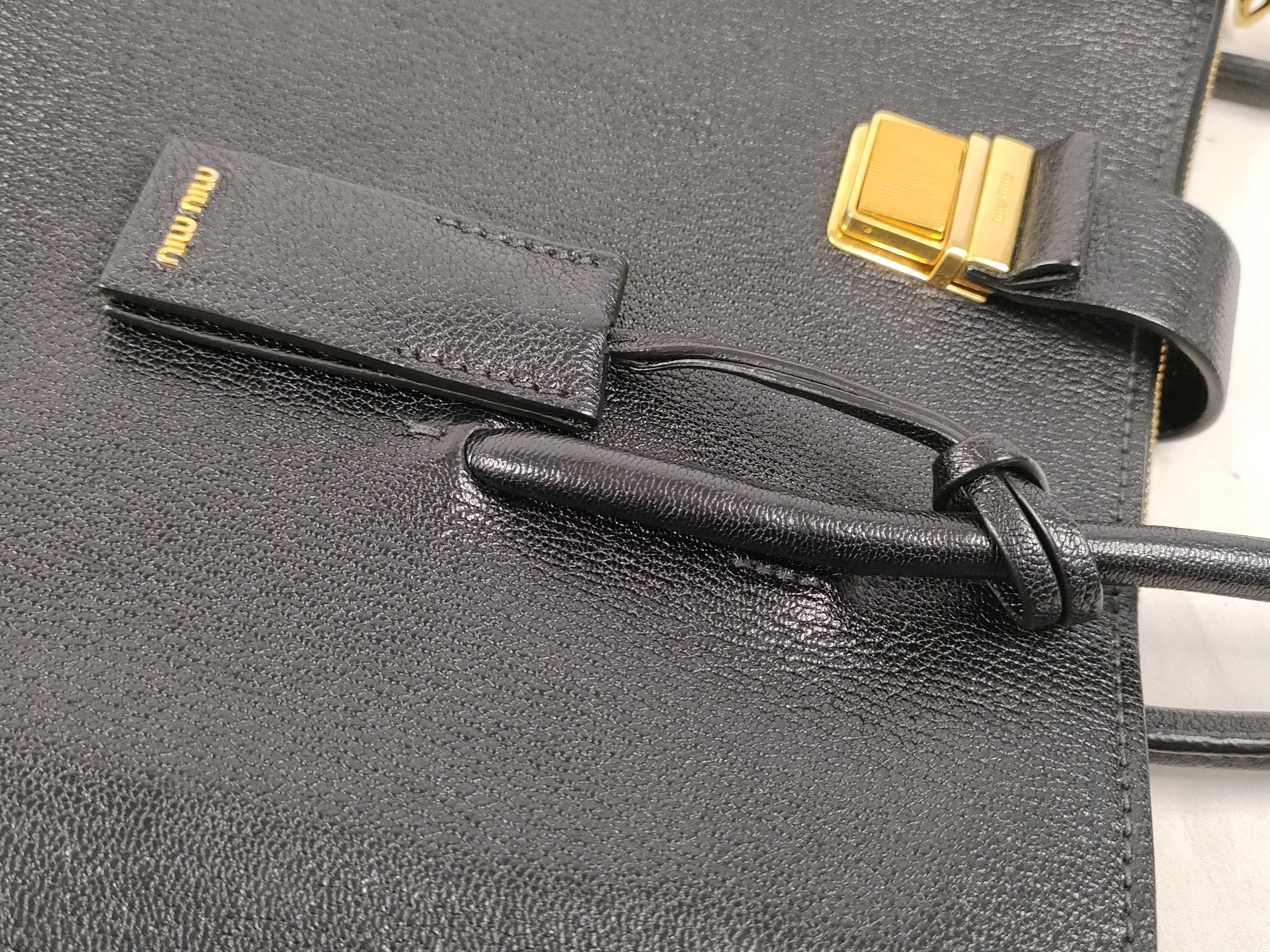 Madras Leather Handbag, Black — view 5