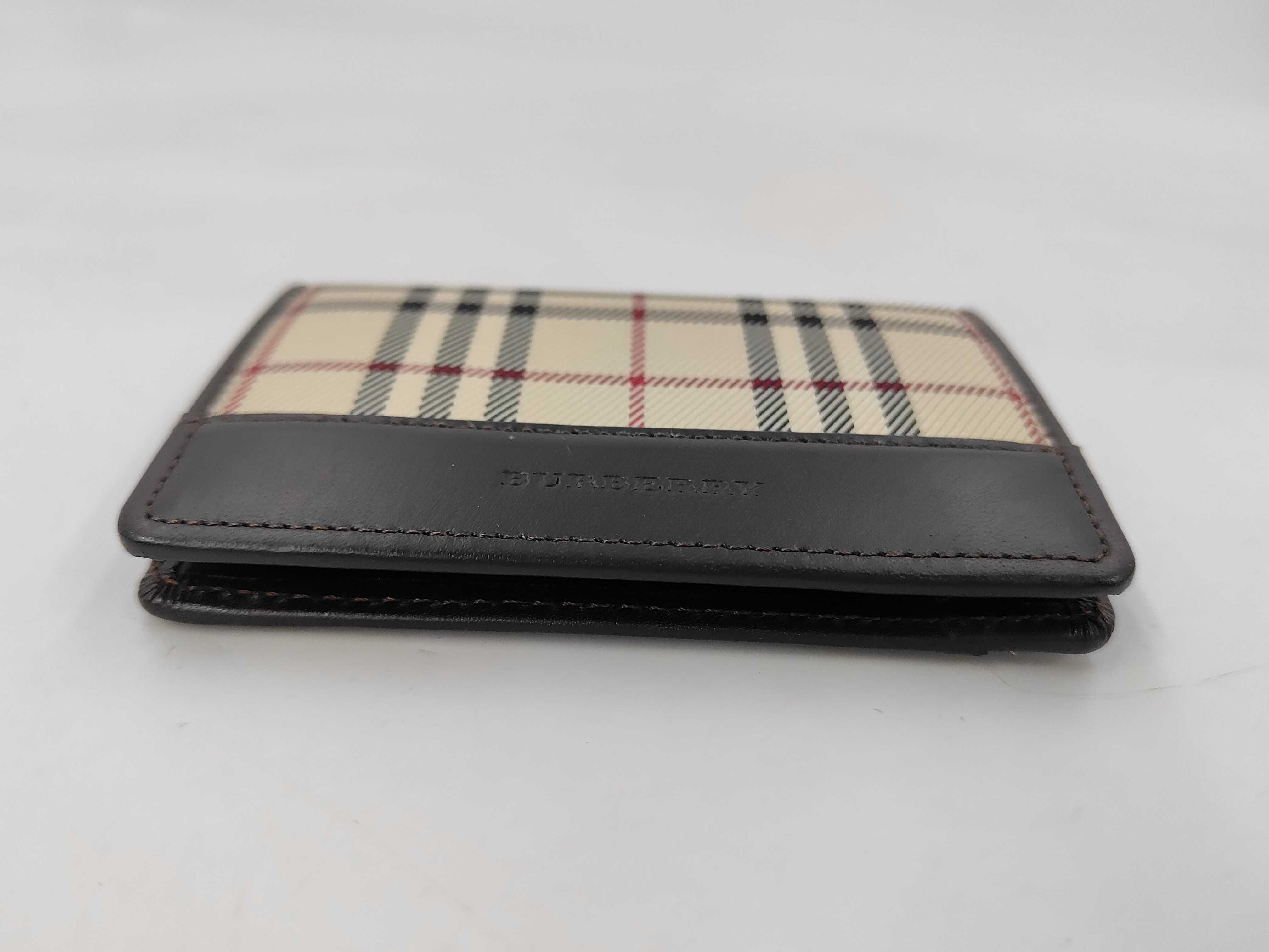 card case, canvas, beige x dark brown check pattern. Card case, pass case, business card holder. — view 3