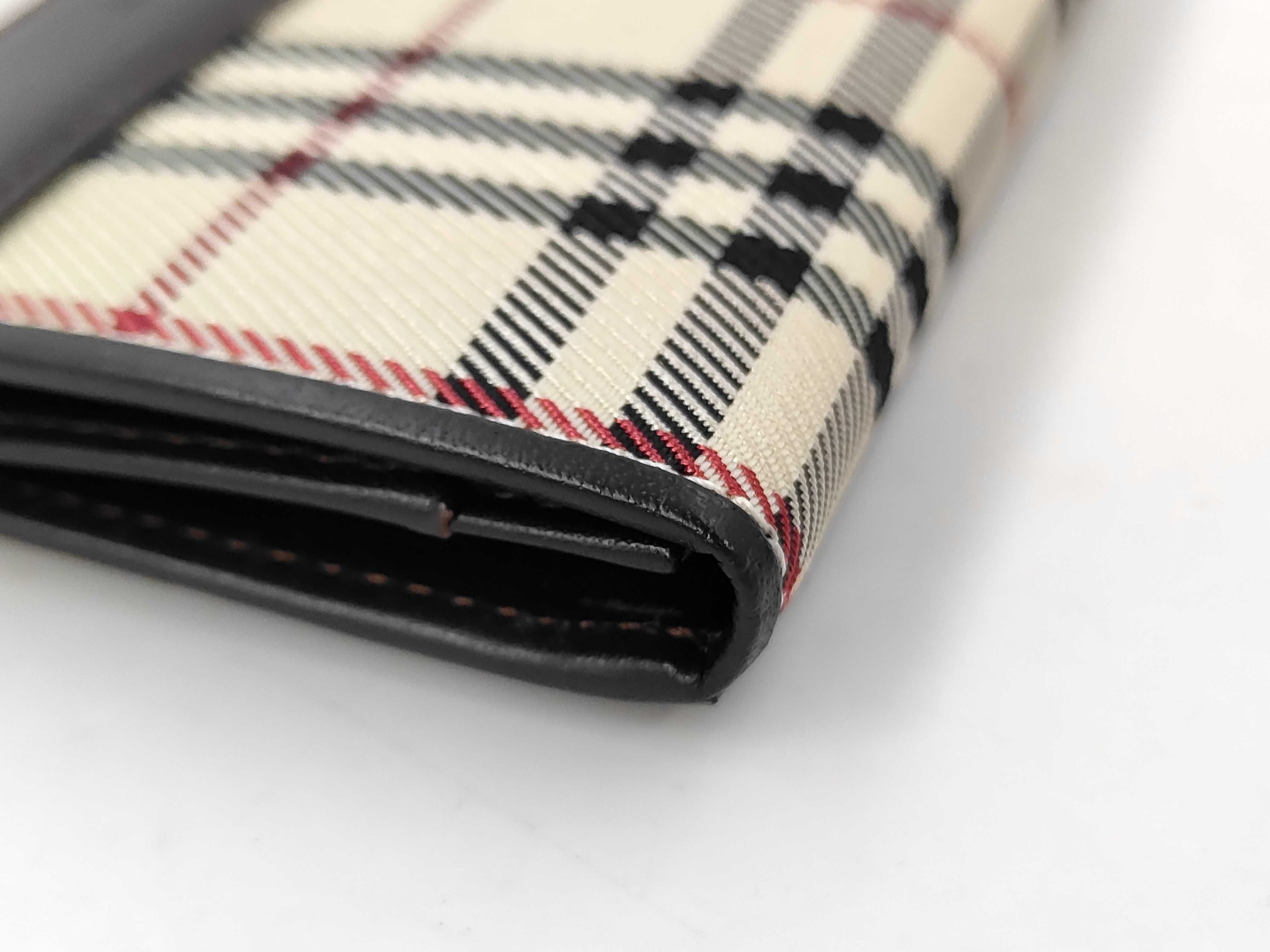 card case, canvas, beige x dark brown check pattern. Card case, pass case, business card holder. — view 4